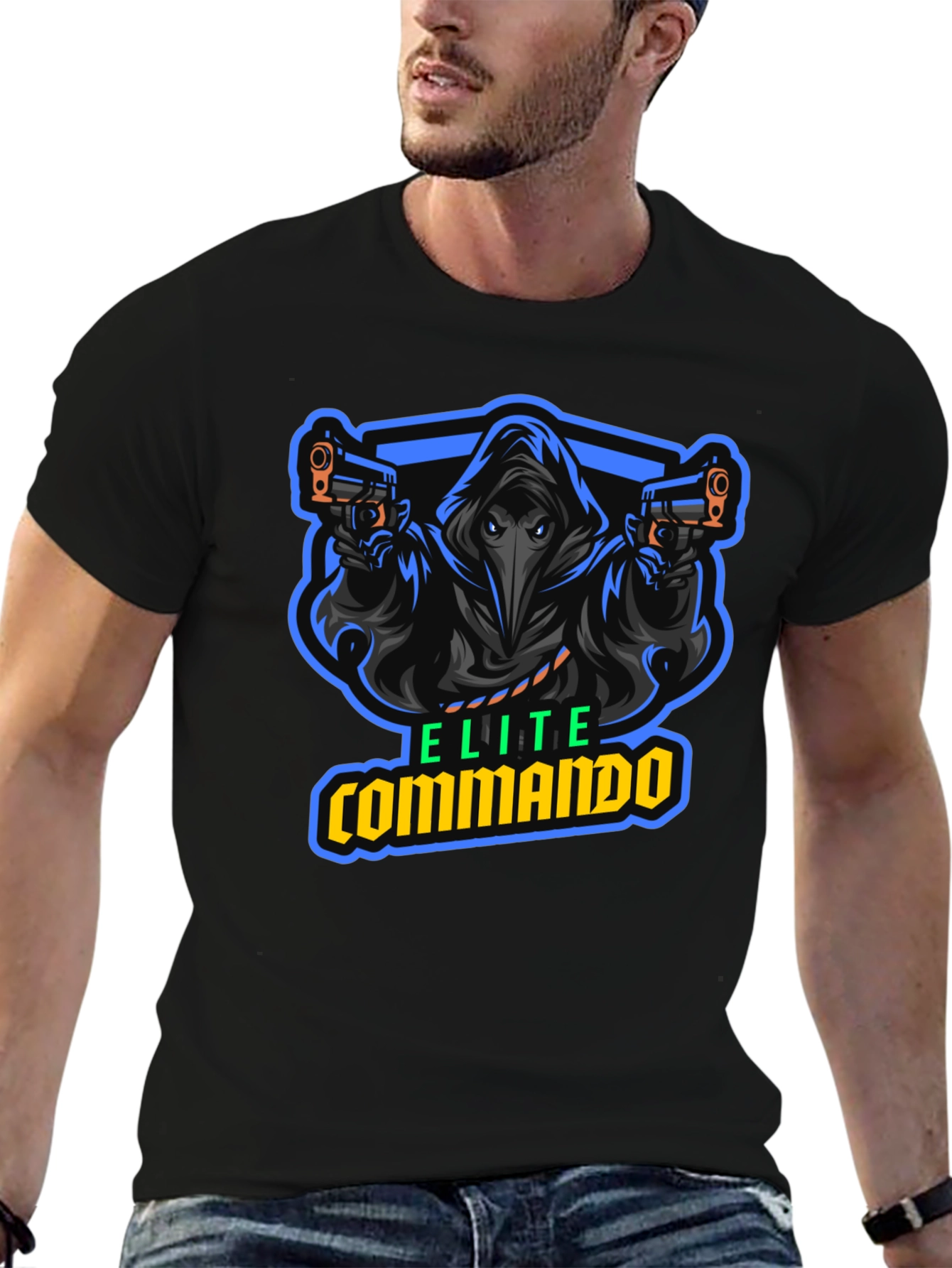 Elite Commando Graphic T-Shirt - Black