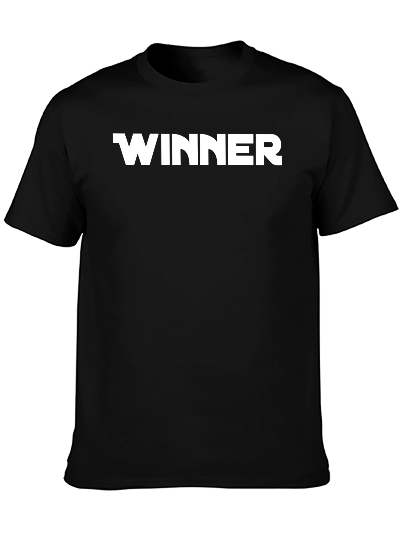 Winner Black Cotton T-Shirt - Bold Statement Tee