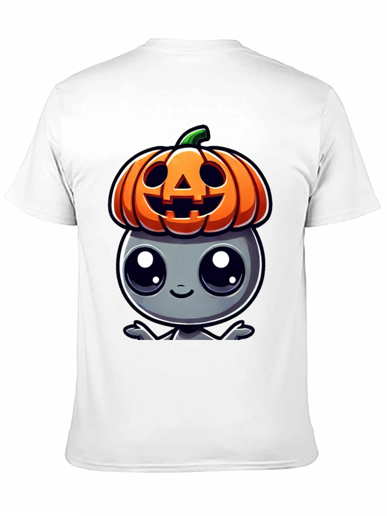 Halloween Alien Pumpkin Head Graphic Tee