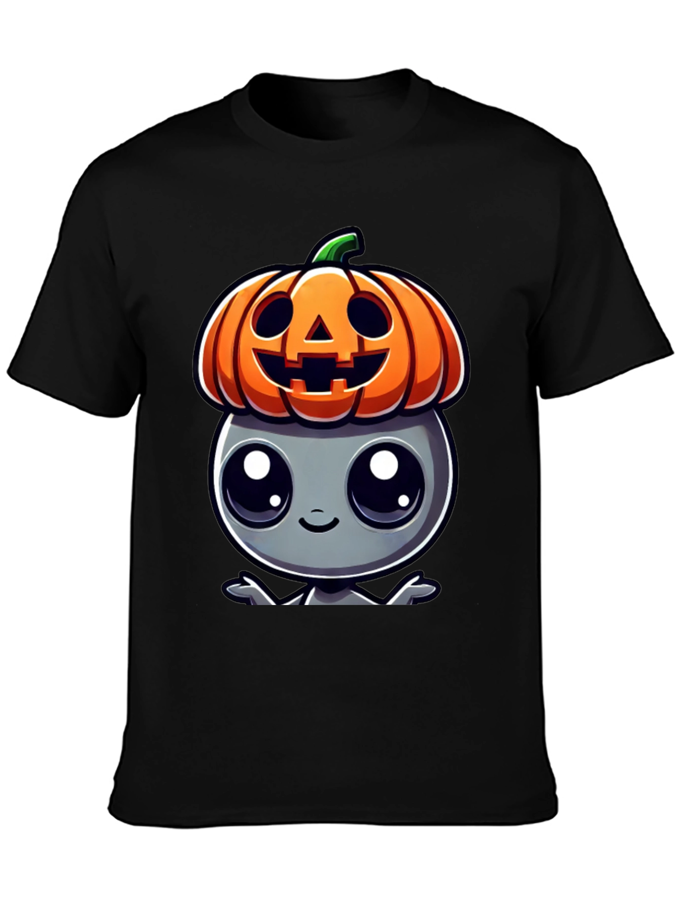 Halloween Alien Pumpkin Head Graphic Tee
