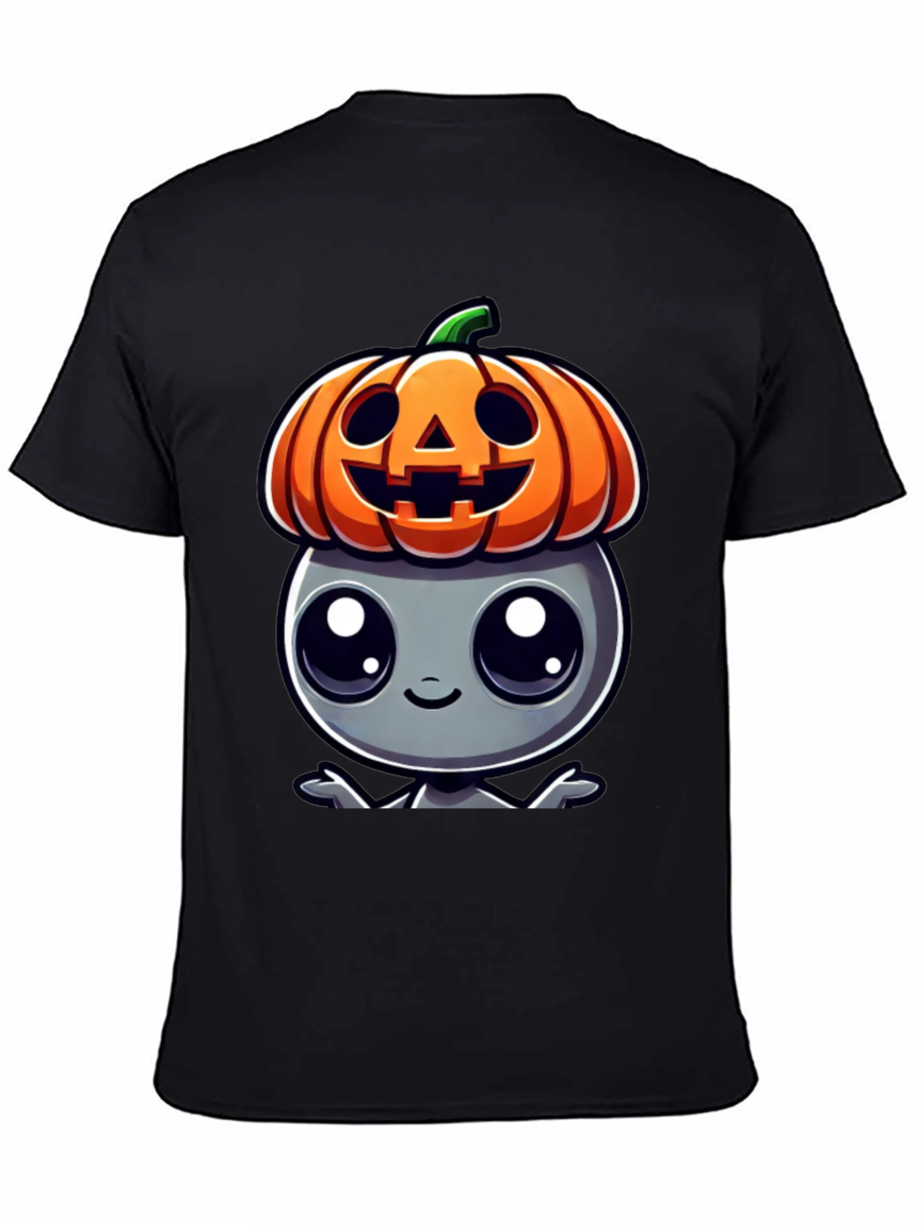 Halloween Alien Pumpkin Head Graphic Tee