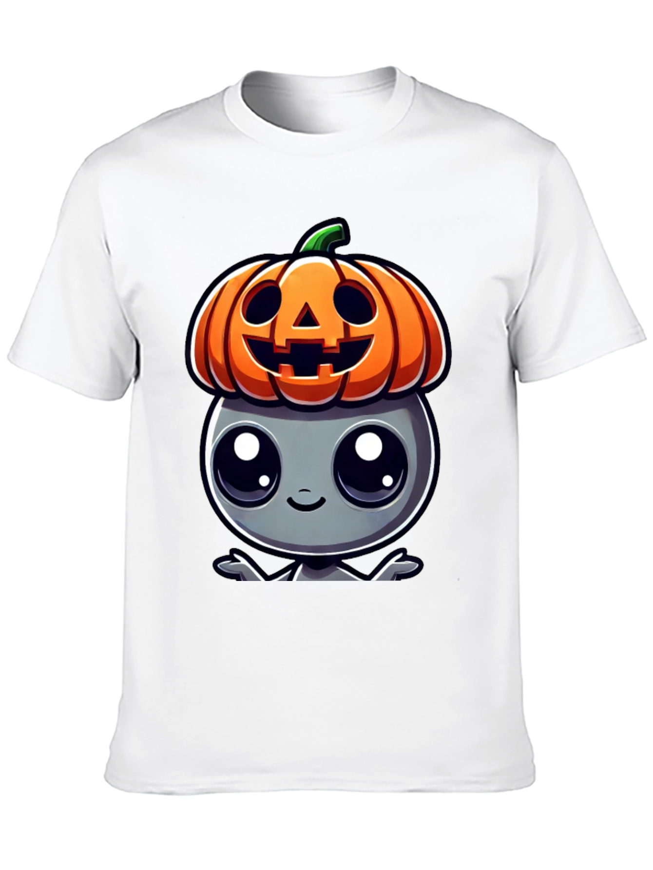 Halloween Alien Pumpkin Head Graphic Tee