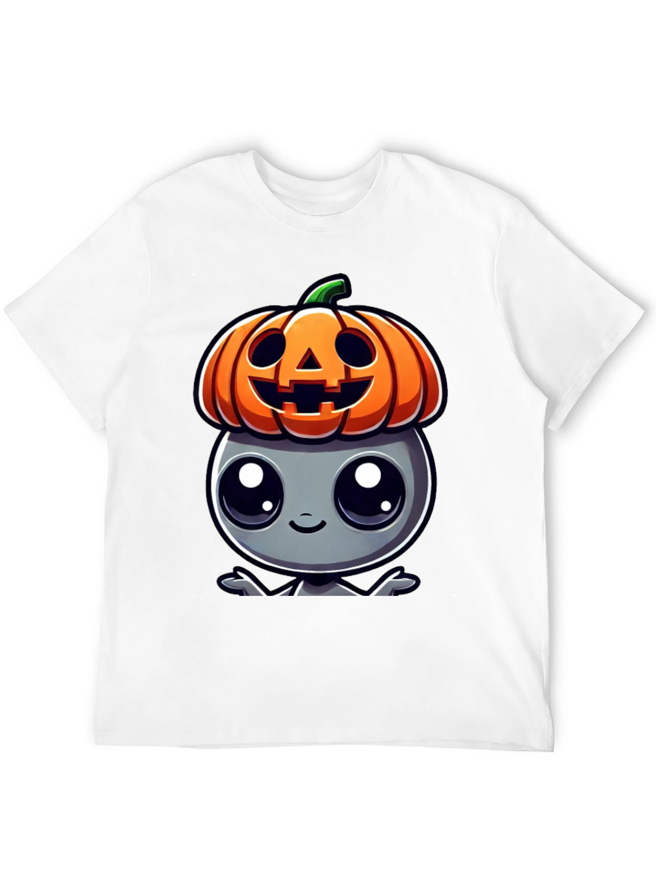 Halloween Alien Pumpkin Head Graphic Tee