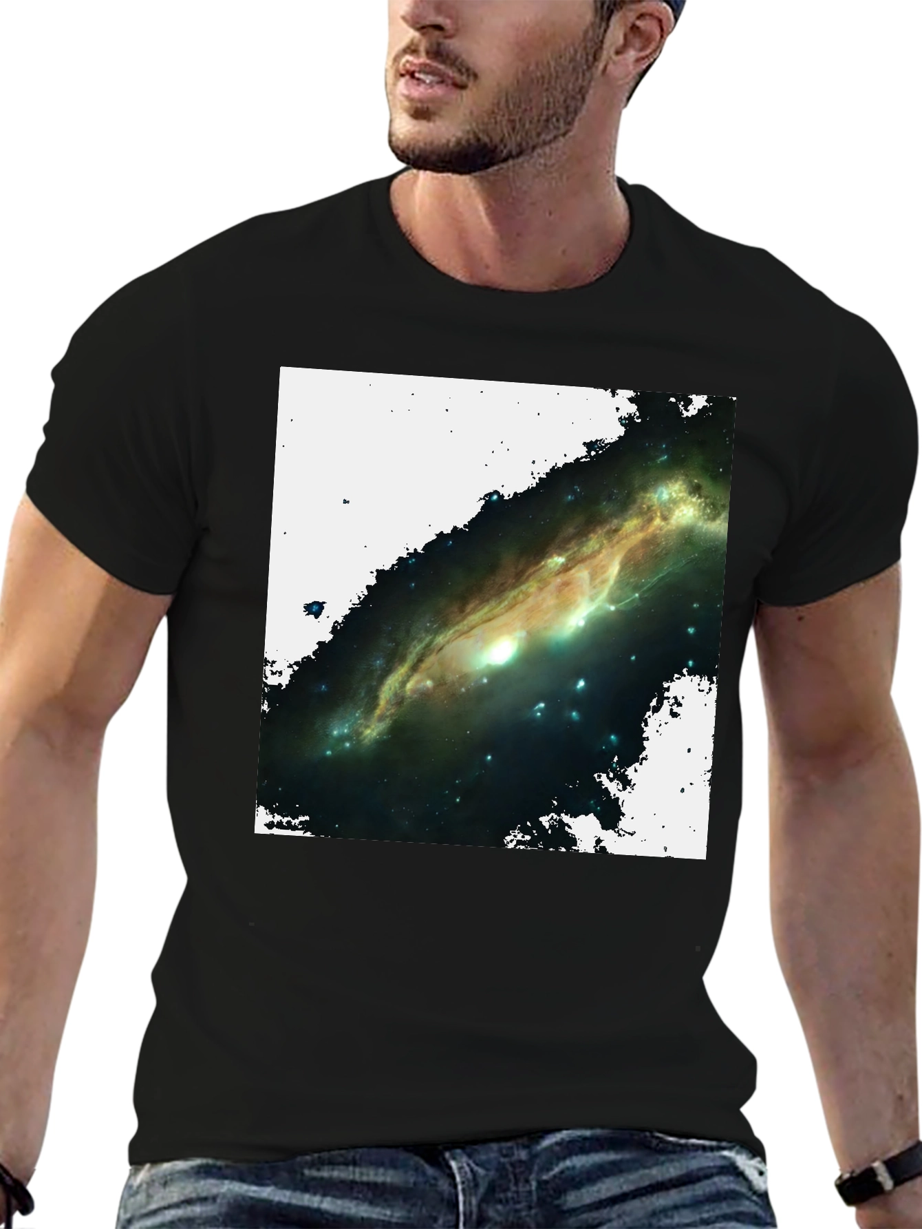 Galaxy Graphic T-Shirt - Black Cotton Blend