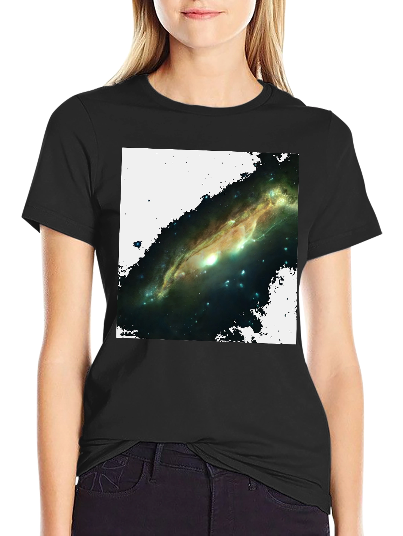 Galaxy Graphic T-Shirt - Black Cotton Blend