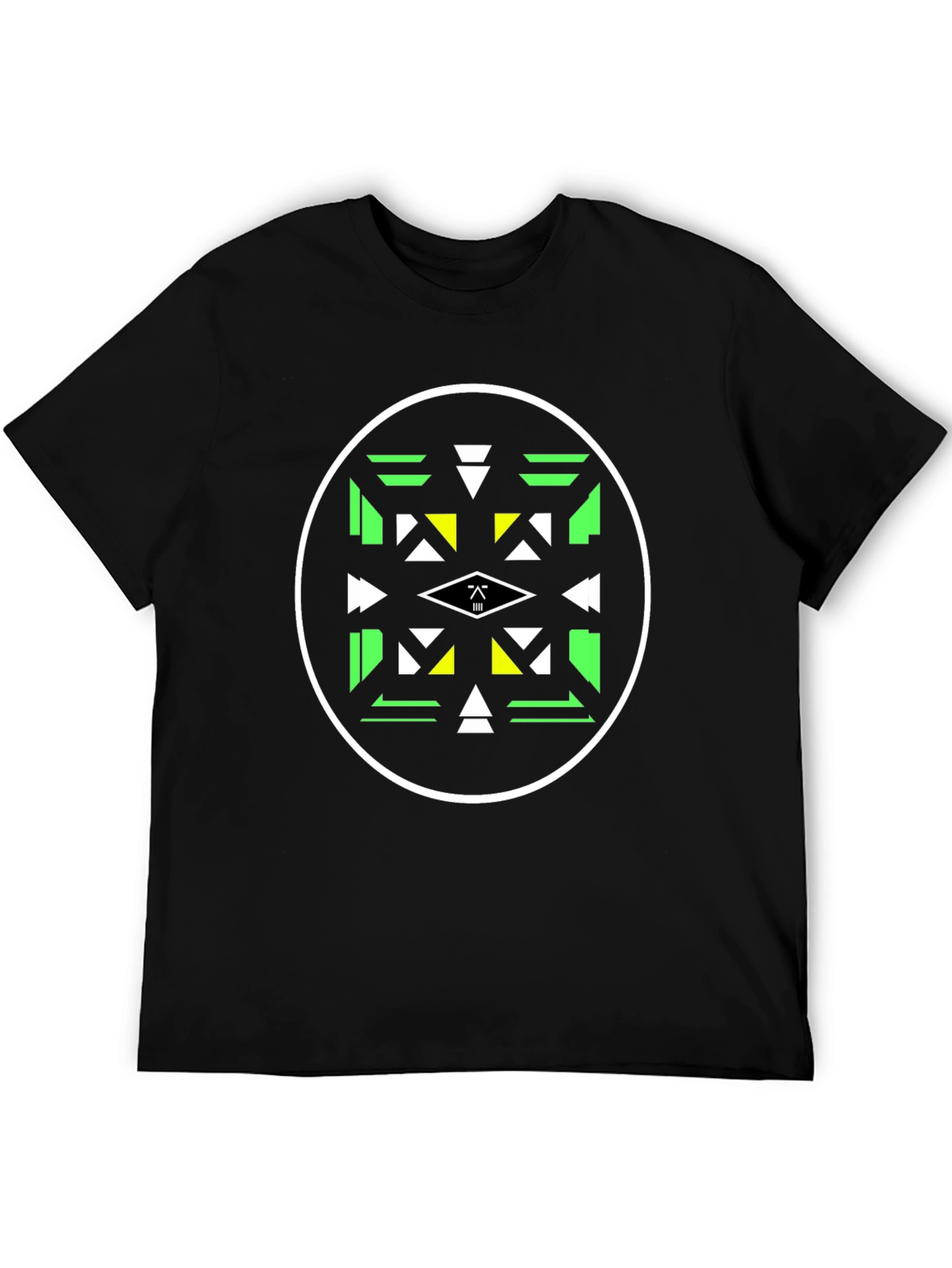Geometric Circle Graphic Tee - Black