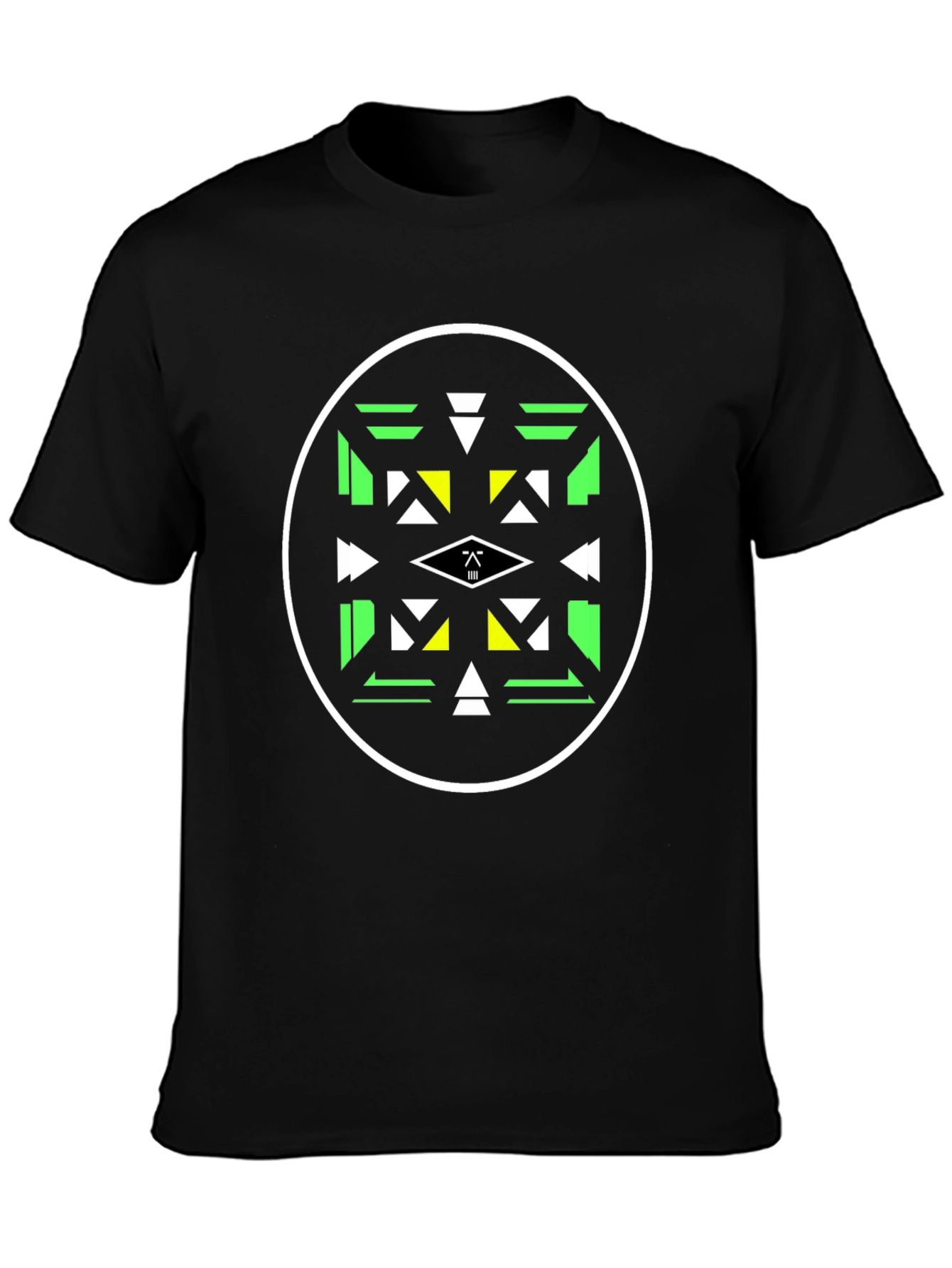 Geometric Circle Graphic Tee - Black