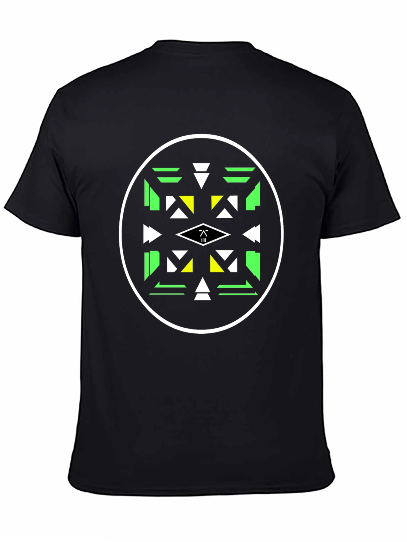 Geometric Circle Graphic Tee - Black