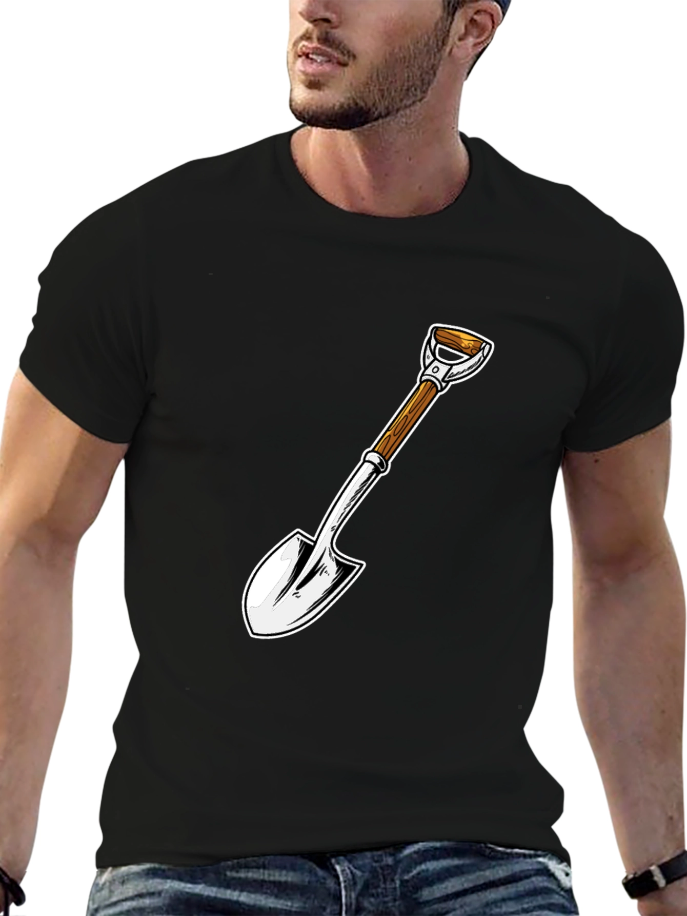 Shovel Graphic Tee - Black Cotton Blend
