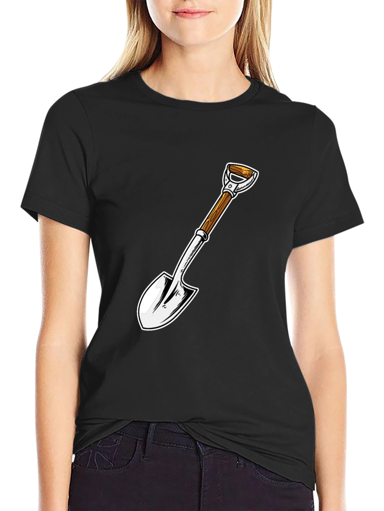 Shovel Graphic Tee - Black Cotton Blend