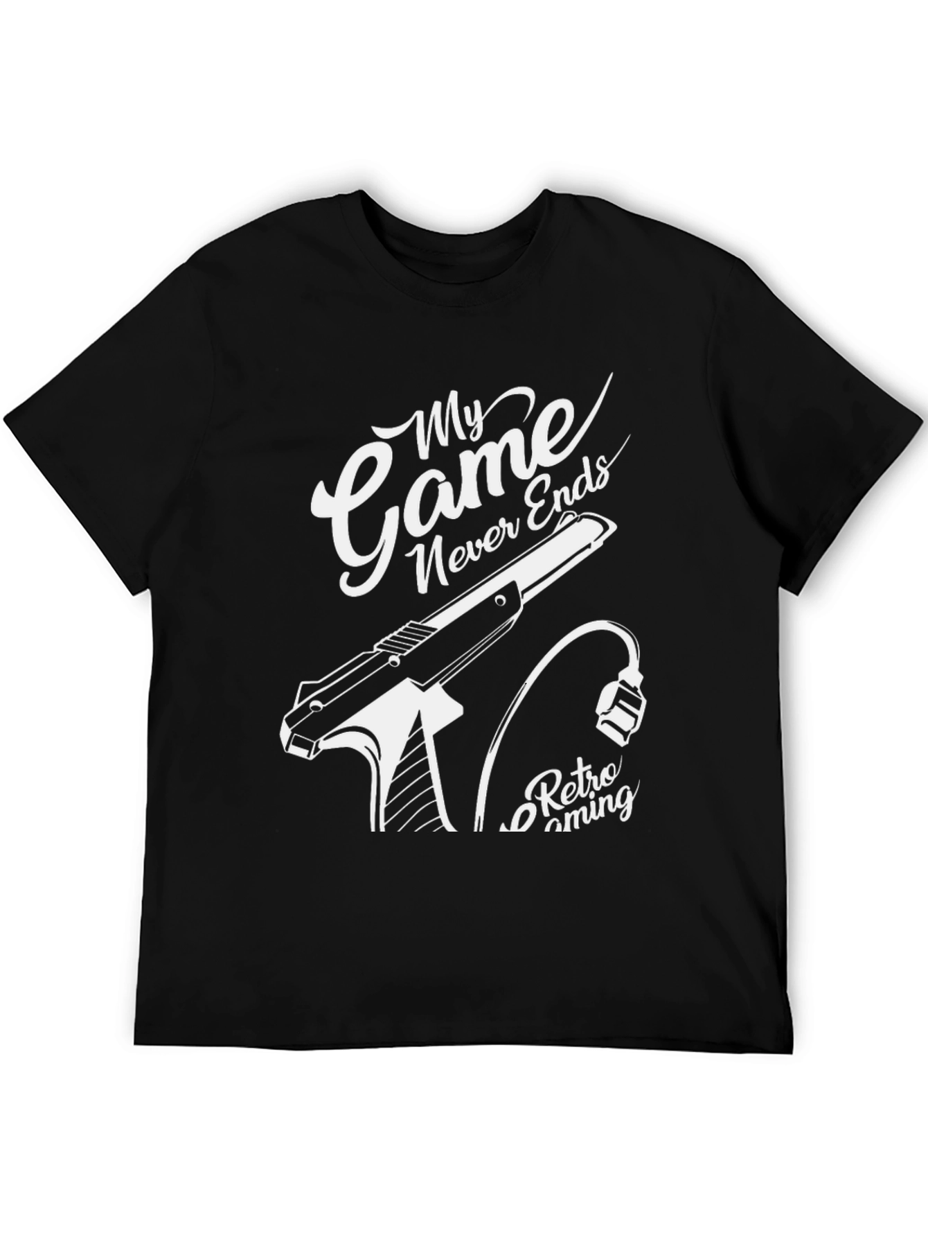 Retro Gaming Tee: My Game Never Ends Black T-Shirt