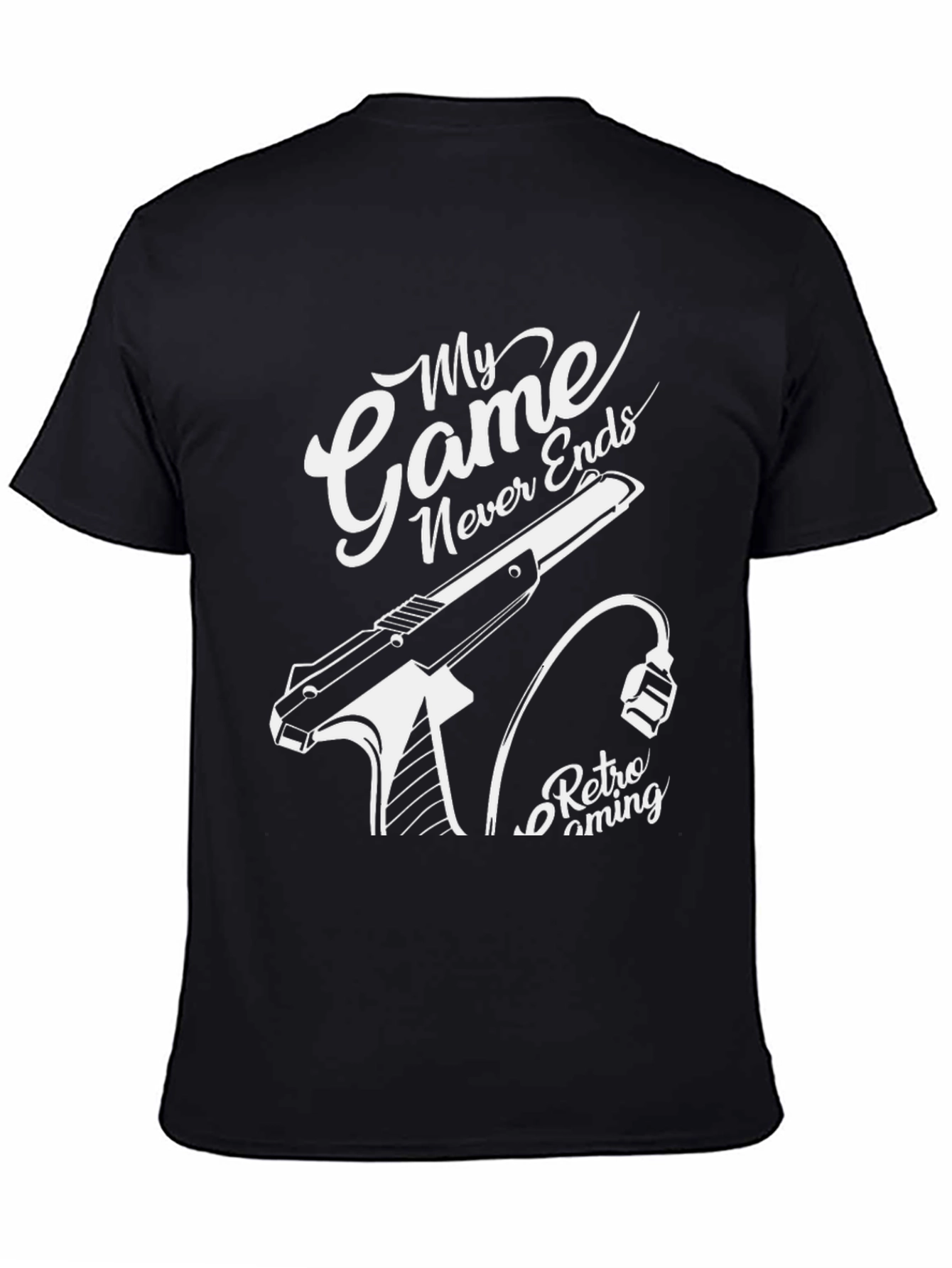 Retro Gaming Tee: My Game Never Ends Black T-Shirt