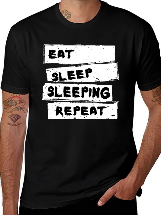 Eat Sleep Sleeping Repeat Black T-Shirt