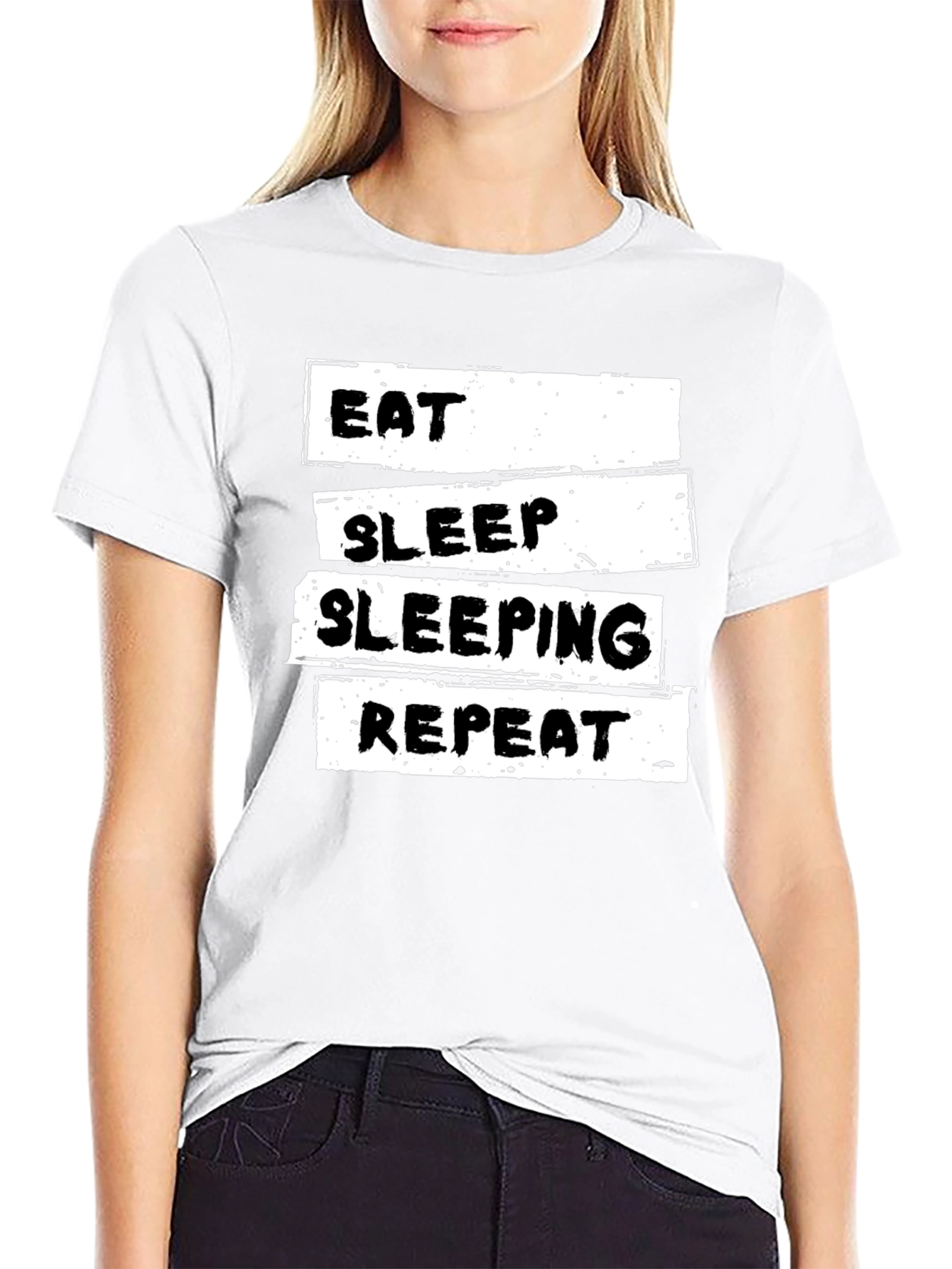 Eat Sleep Sleeping Repeat Black T-Shirt