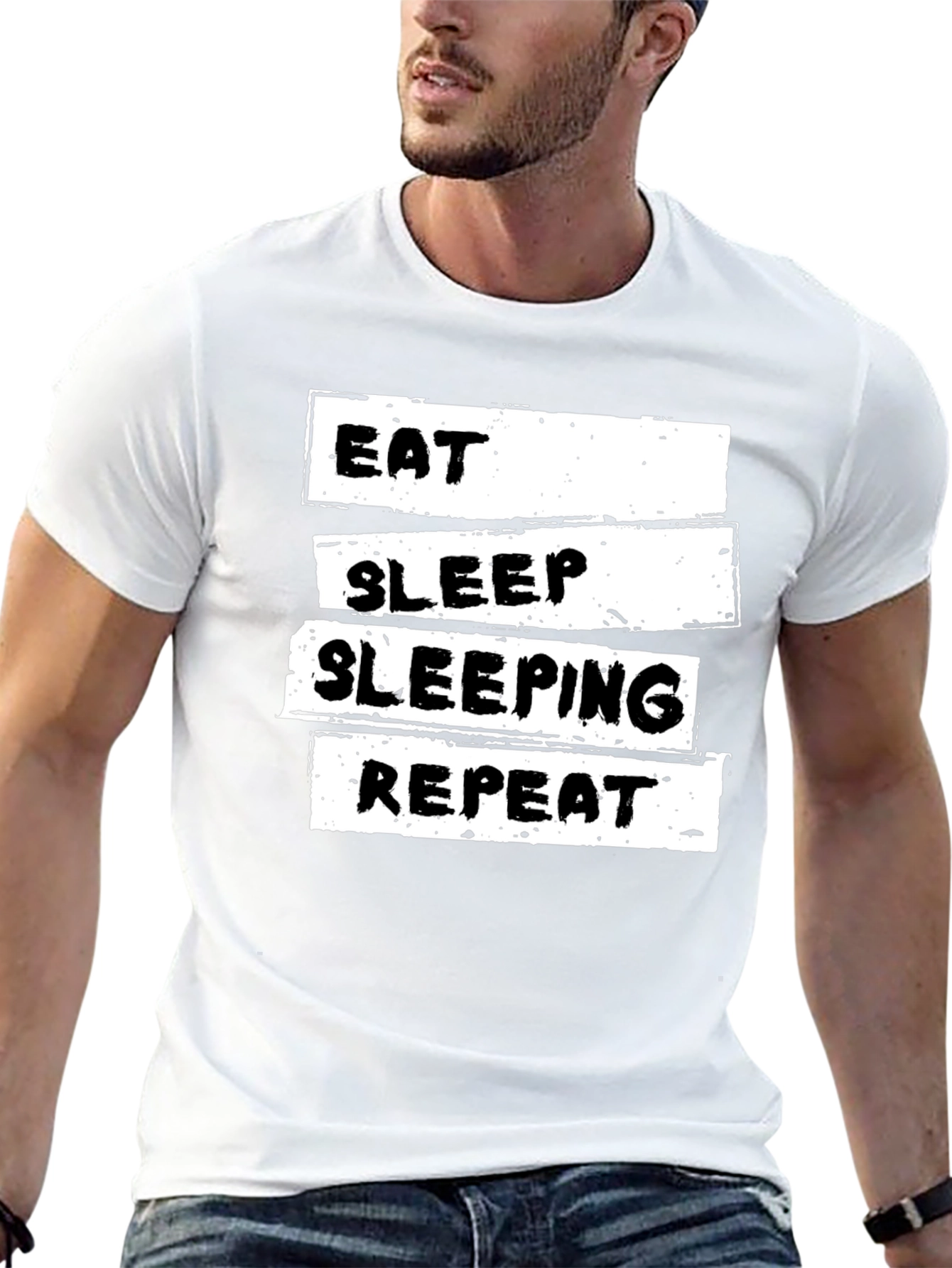 Eat Sleep Sleeping Repeat Black T-Shirt