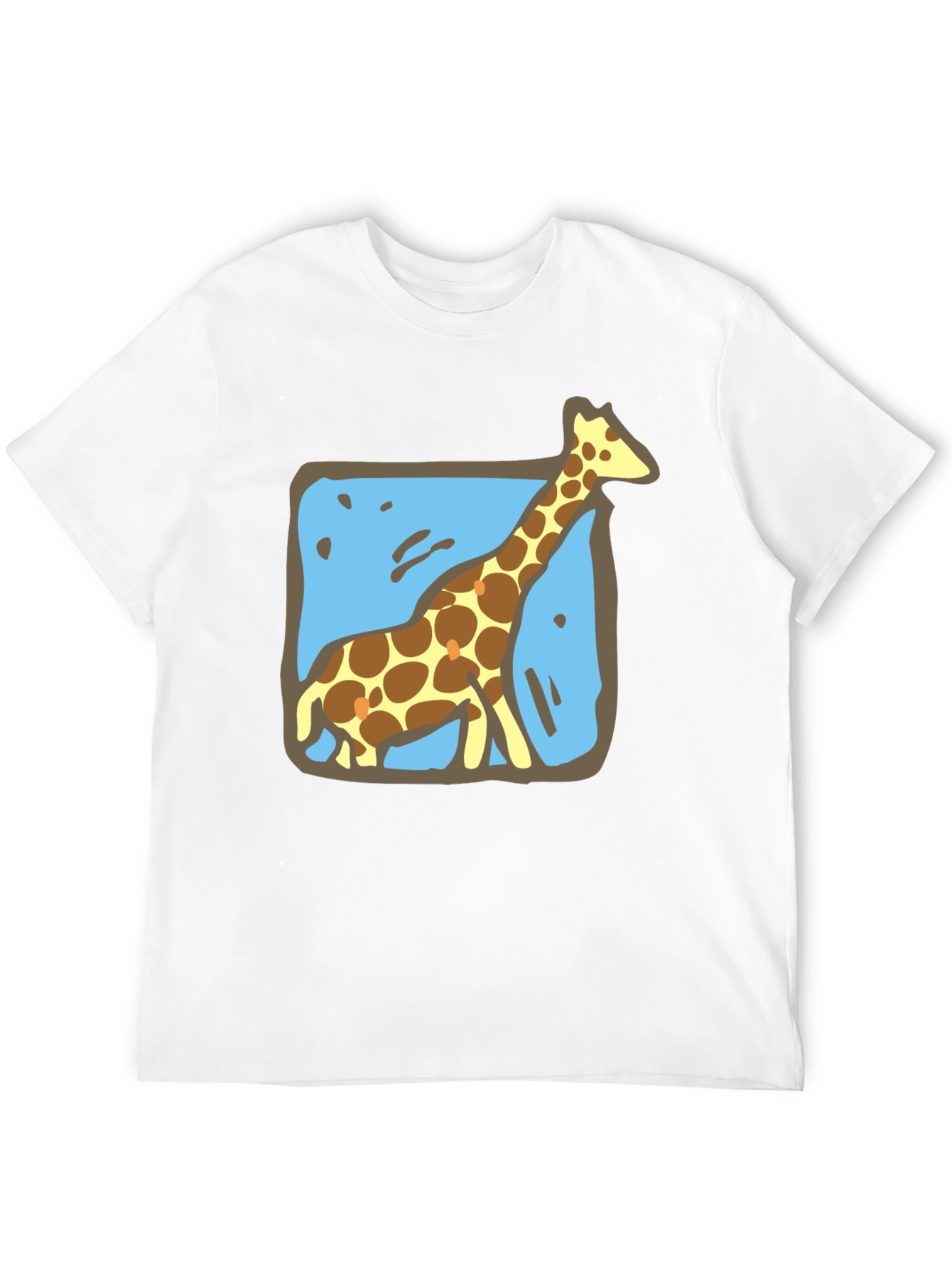 Giraffe Graphic Tee - Mens Black Crew Neck T-Shirt