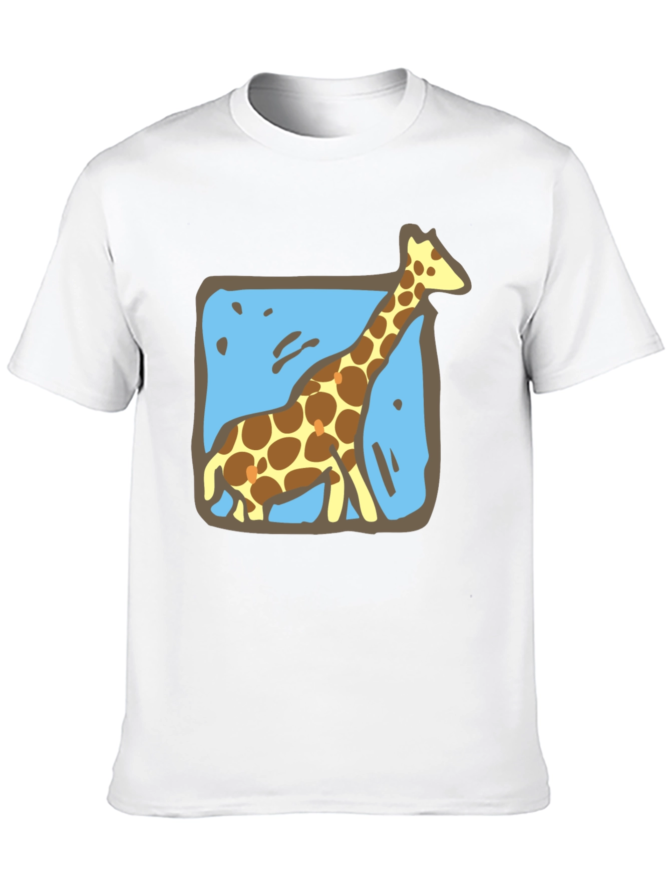Giraffe Graphic Tee - Mens Black Crew Neck T-Shirt