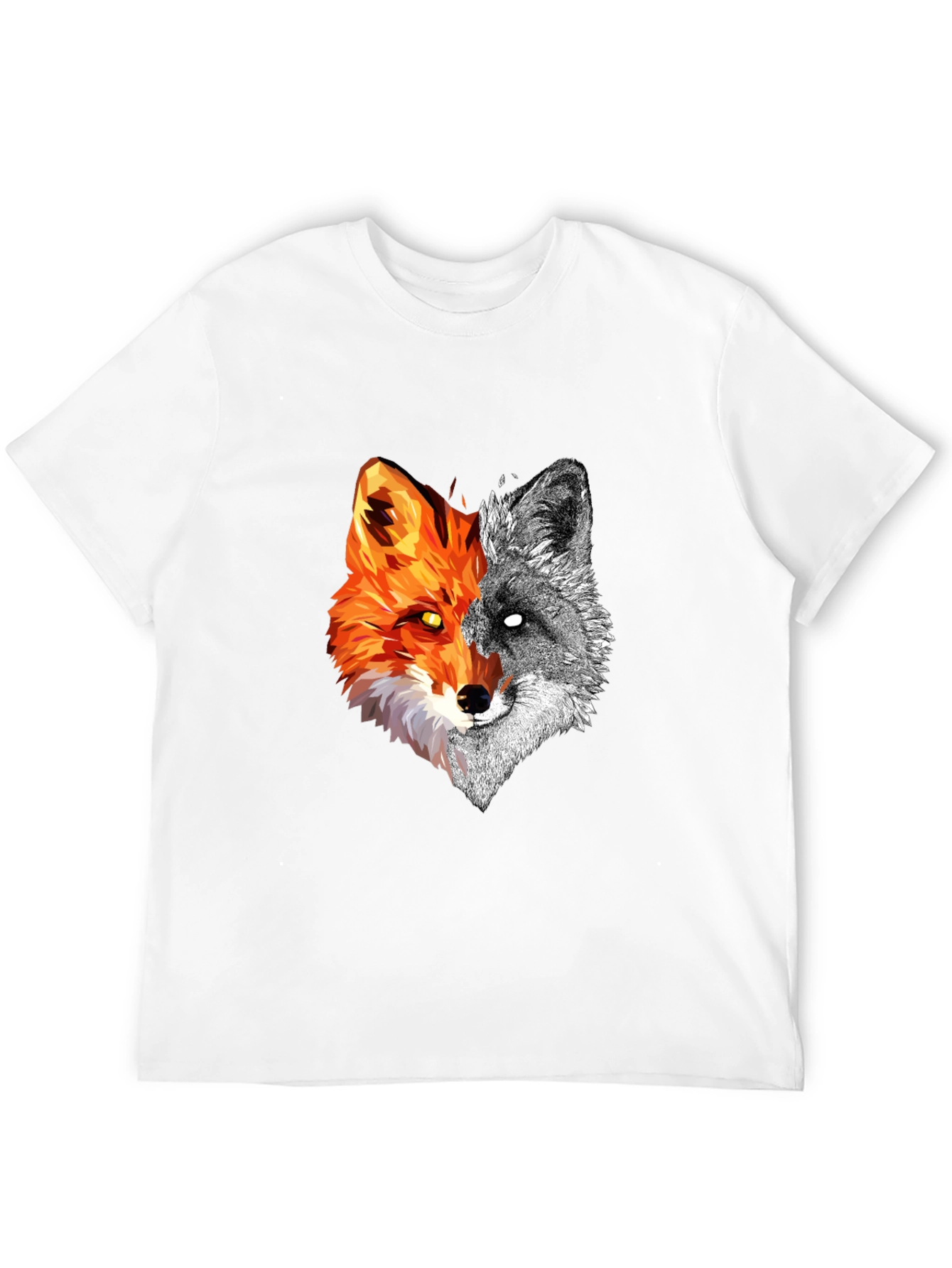 Dual Fox Graphic Tee - Stylish Mens Black T-Shirt