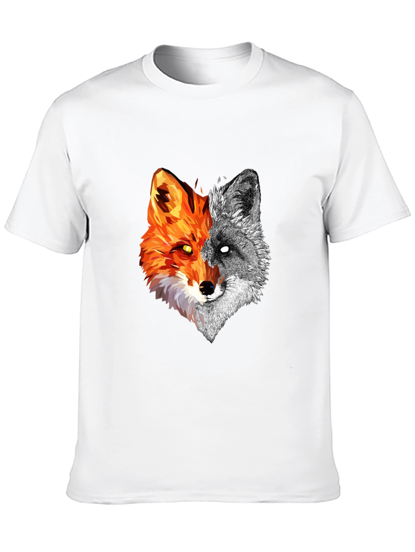 Dual Fox Graphic Tee - Stylish Mens Black T-Shirt