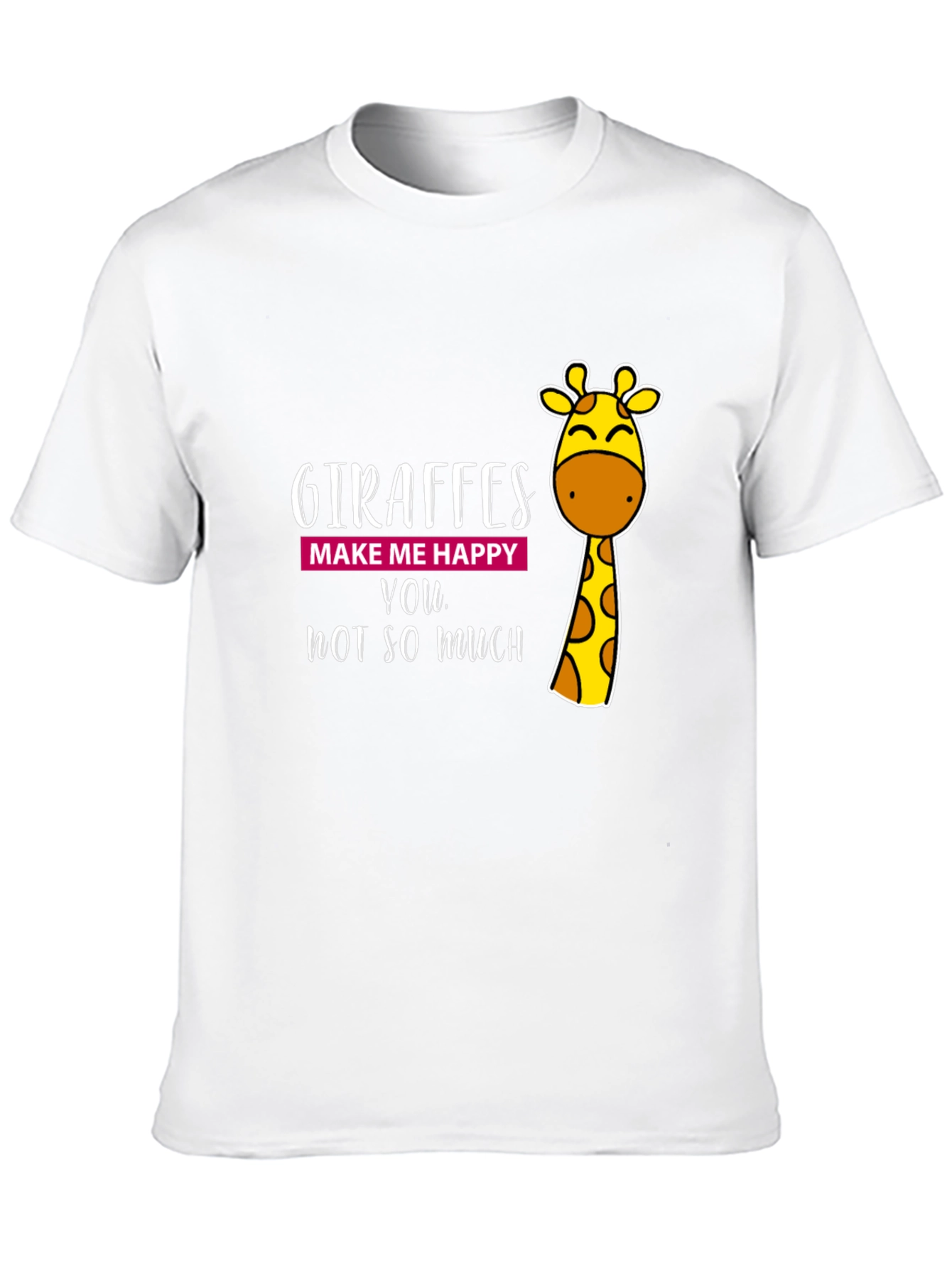 Giraffe Humor Graphic Tee - Black Cotton T-Shirt