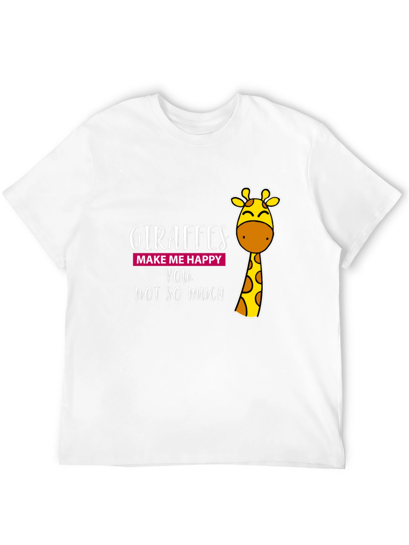 Giraffe Humor Graphic Tee - Black Cotton T-Shirt