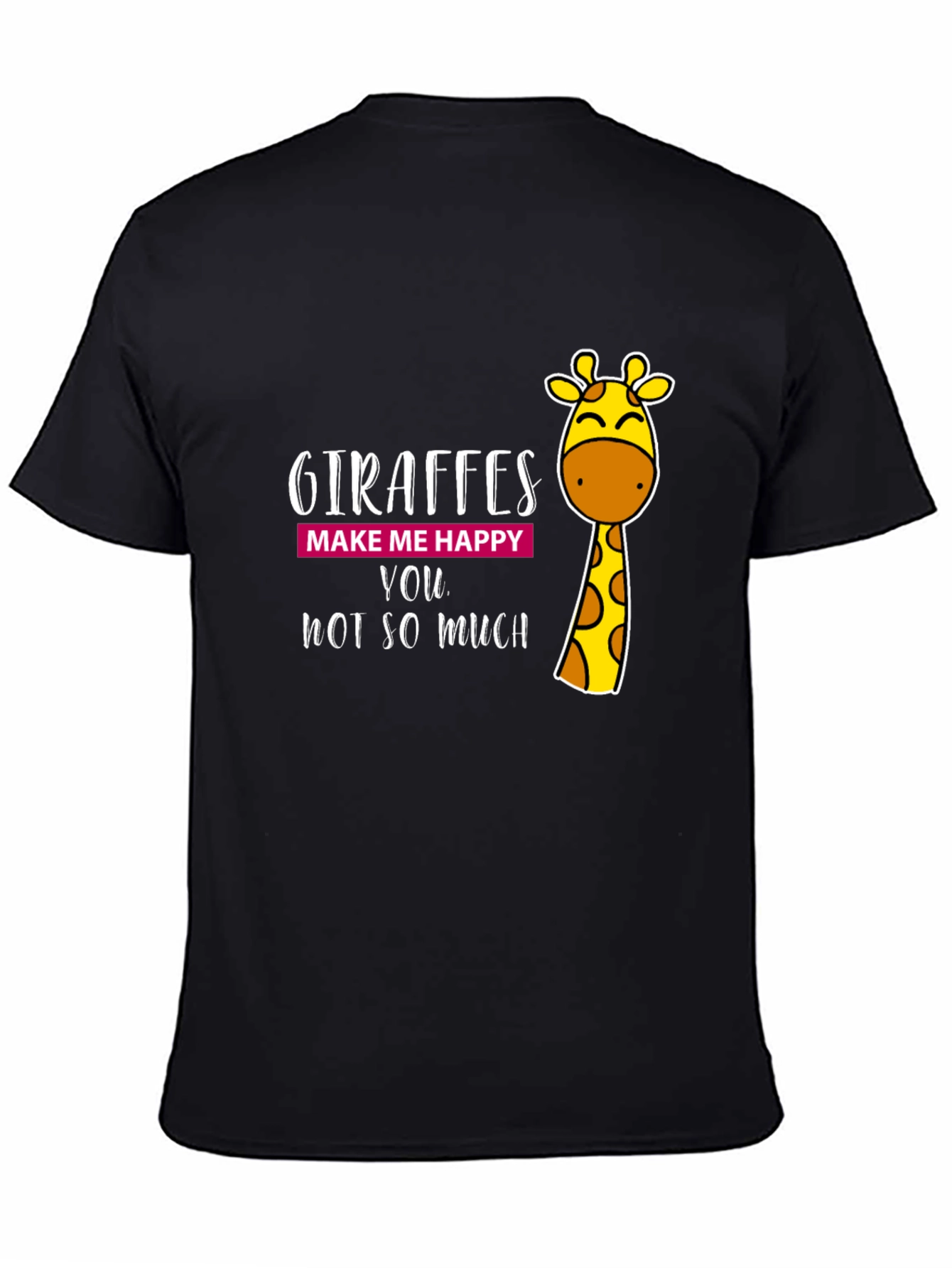 Giraffe Humor Graphic Tee - Black Cotton T-Shirt