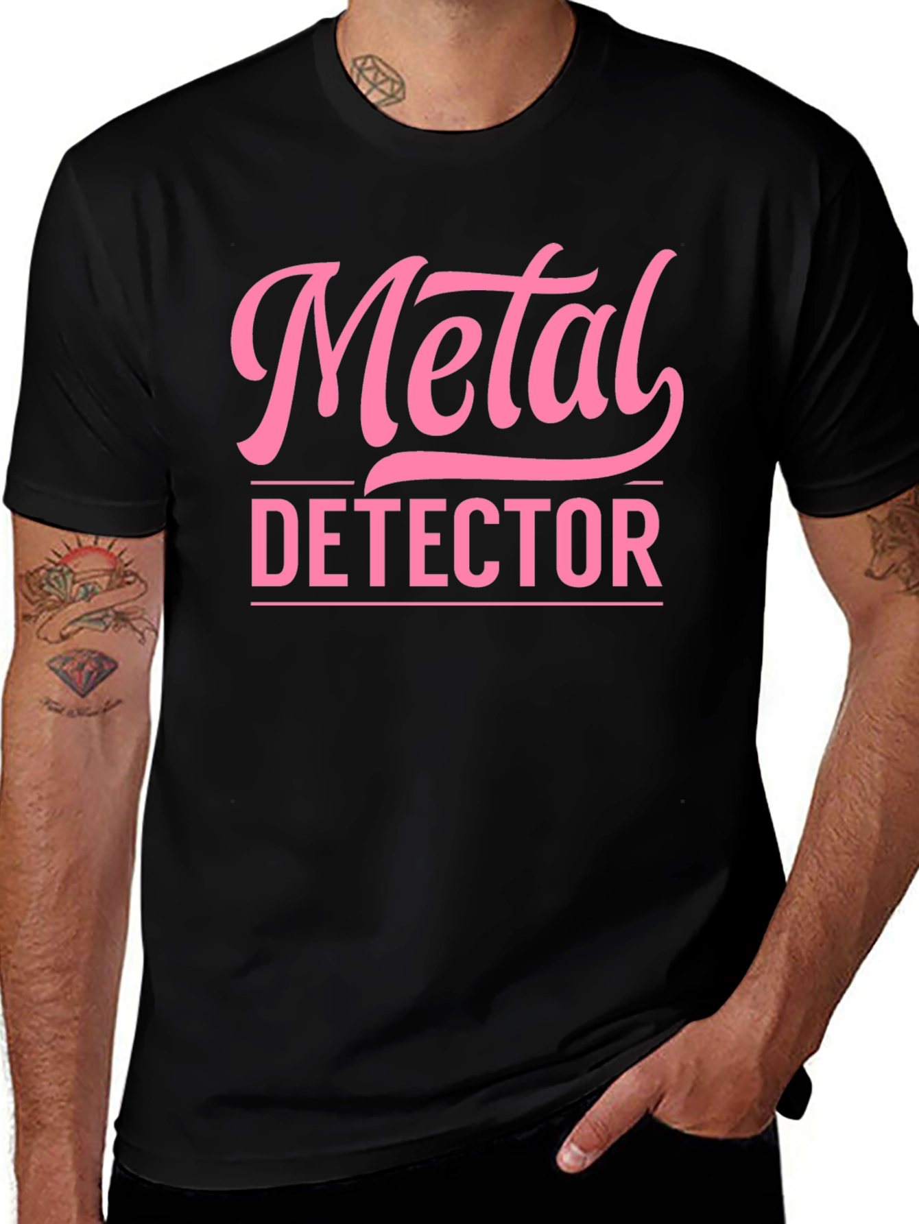 Metal Detector Graphic T-Shirt - Black