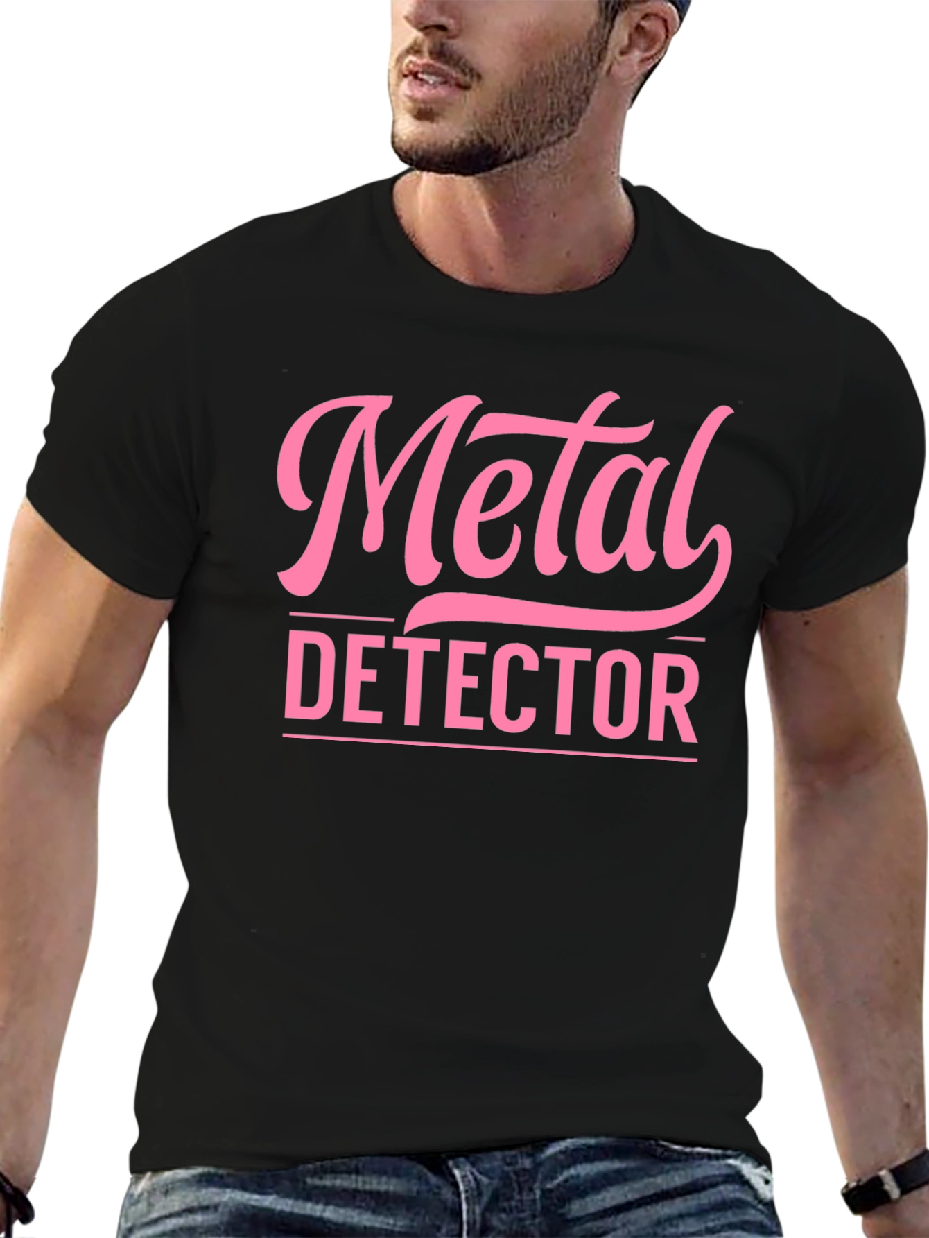 Metal Detector Graphic T-Shirt - Black