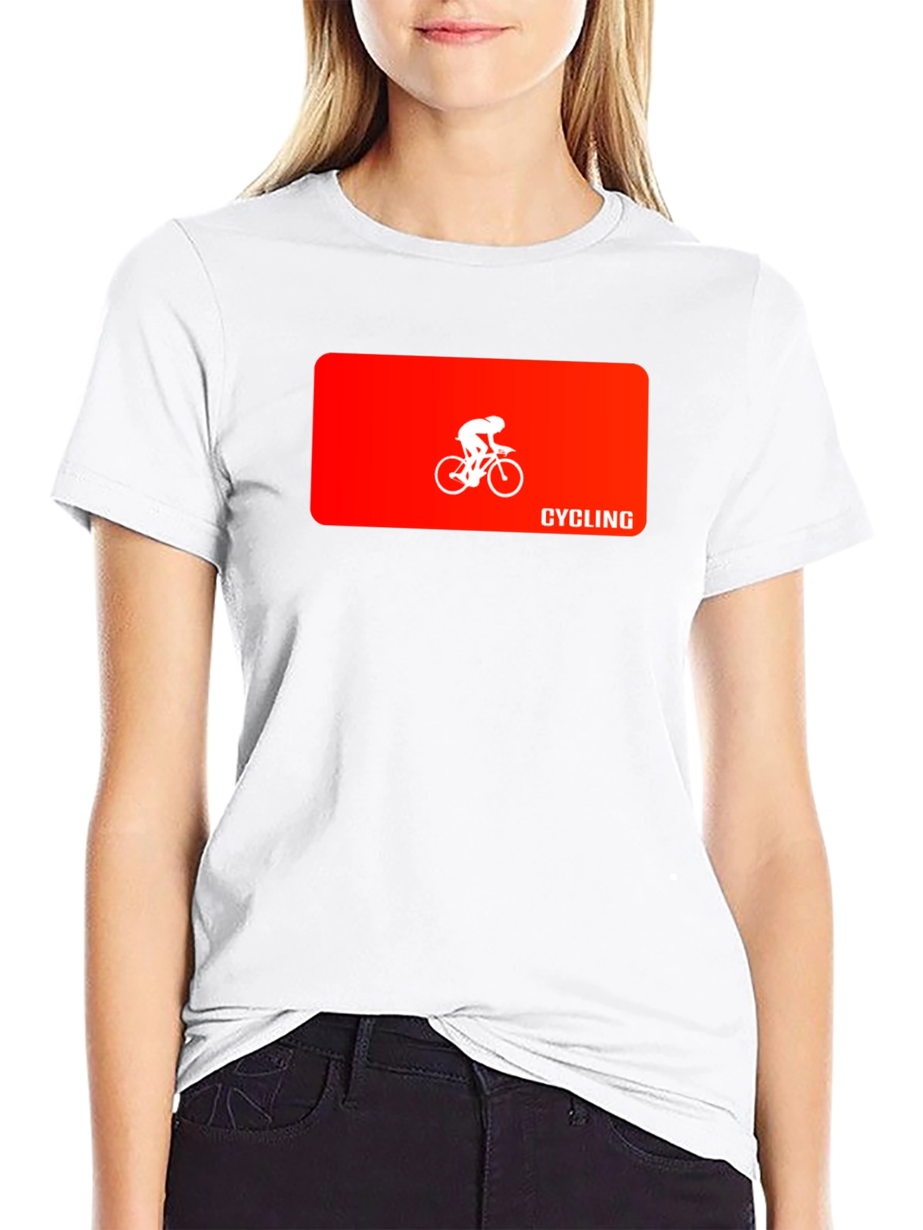 Cycling Graphic Tee - Black Crew Neck T-Shirt