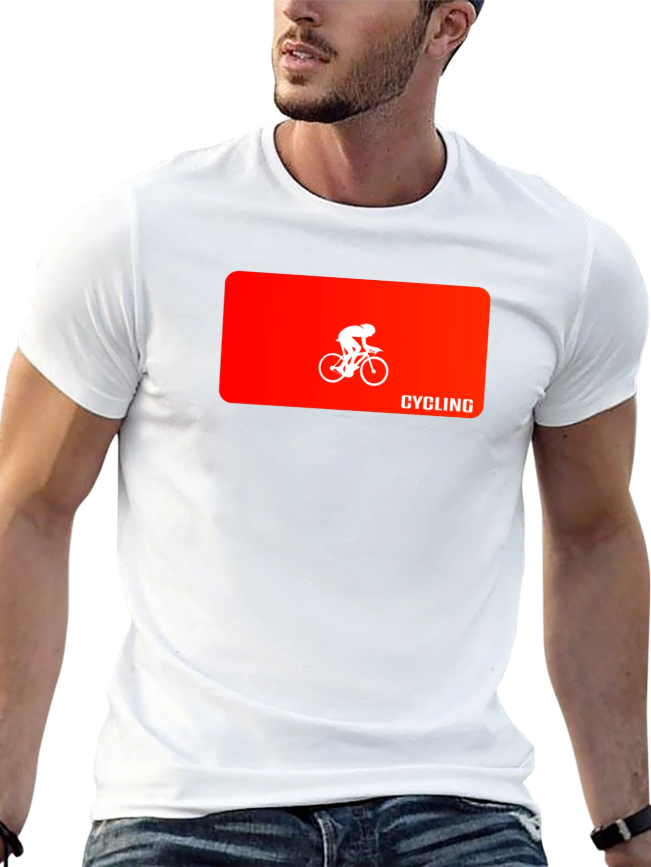 Cycling Graphic Tee - Black Crew Neck T-Shirt
