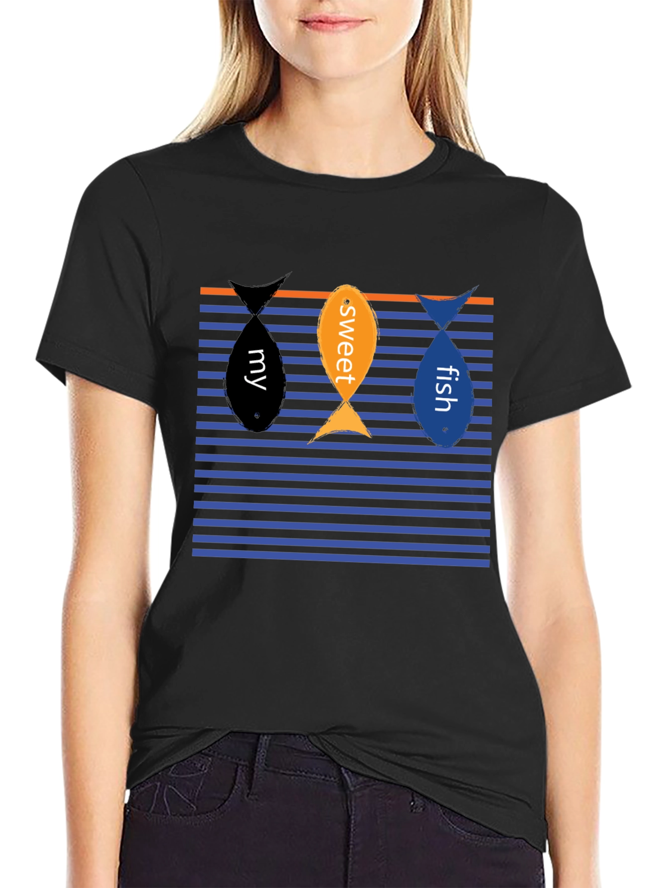 My Sweet Fish Graphic Tee - Black