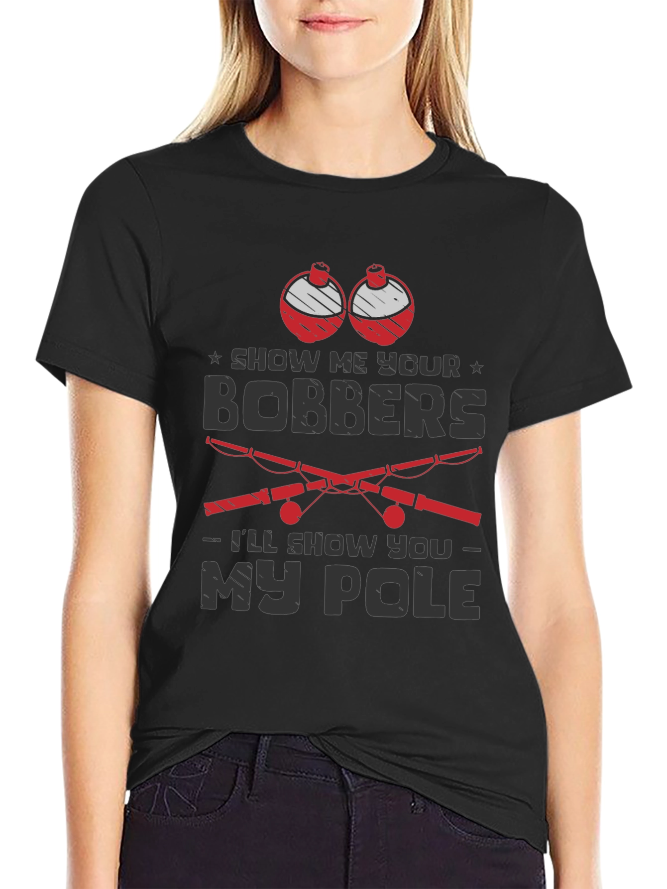 Show Me Your Bobbers Mens Fishing T-Shirt