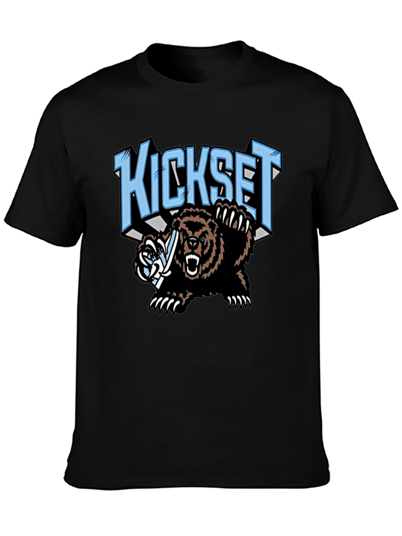 Kickset Bear Graphic Black T-Shirt