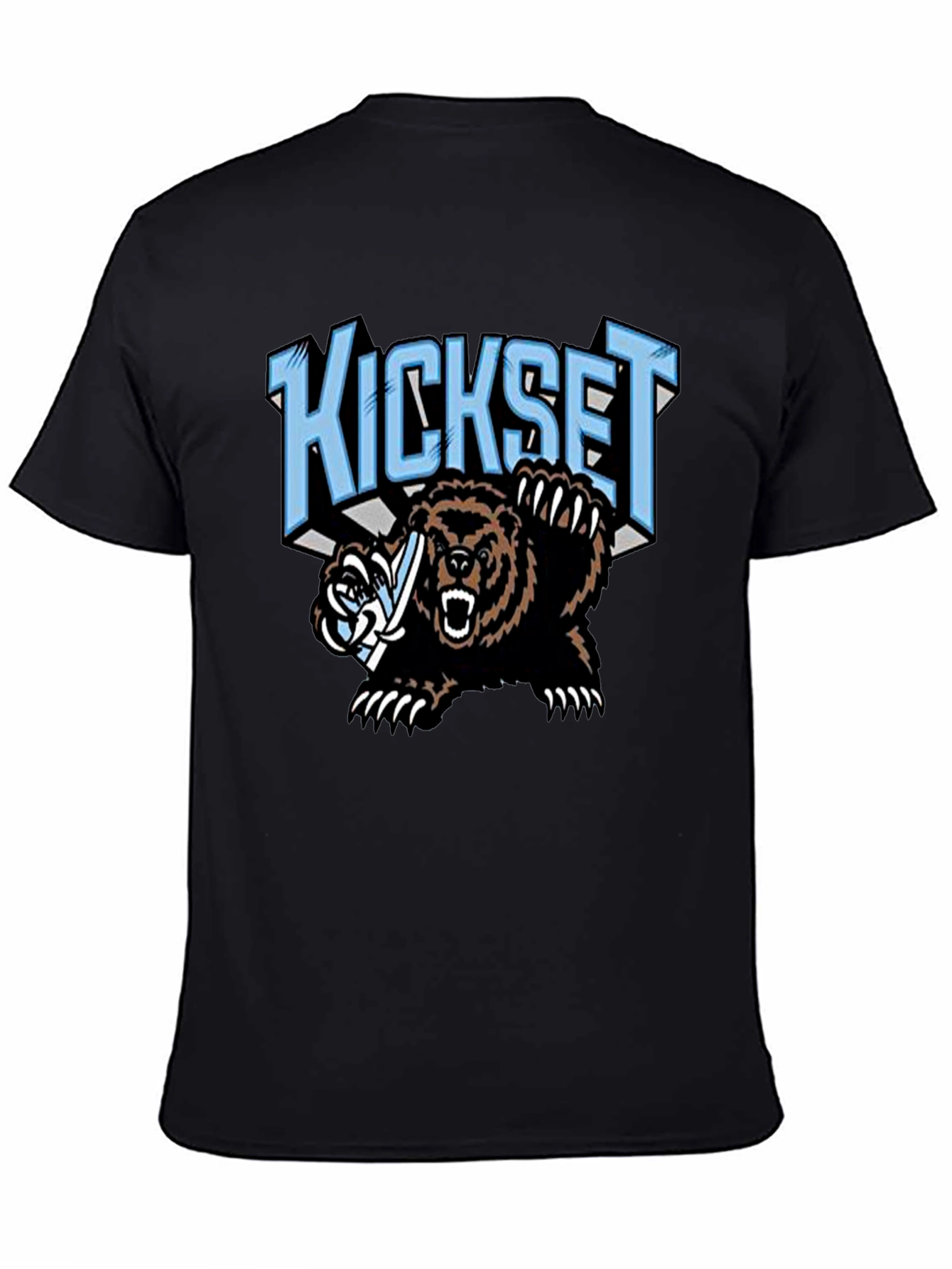 Kickset Bear Graphic Black T-Shirt