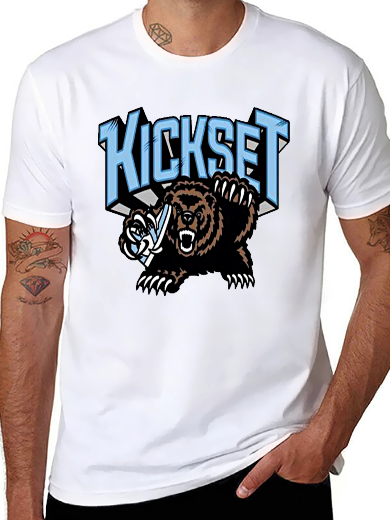 Kickset Bear Graphic Black T-Shirt