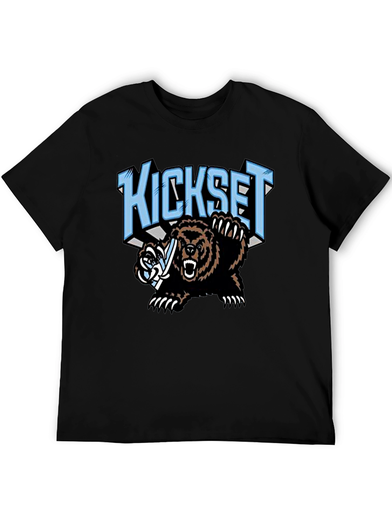 Kickset Bear Graphic Black T-Shirt