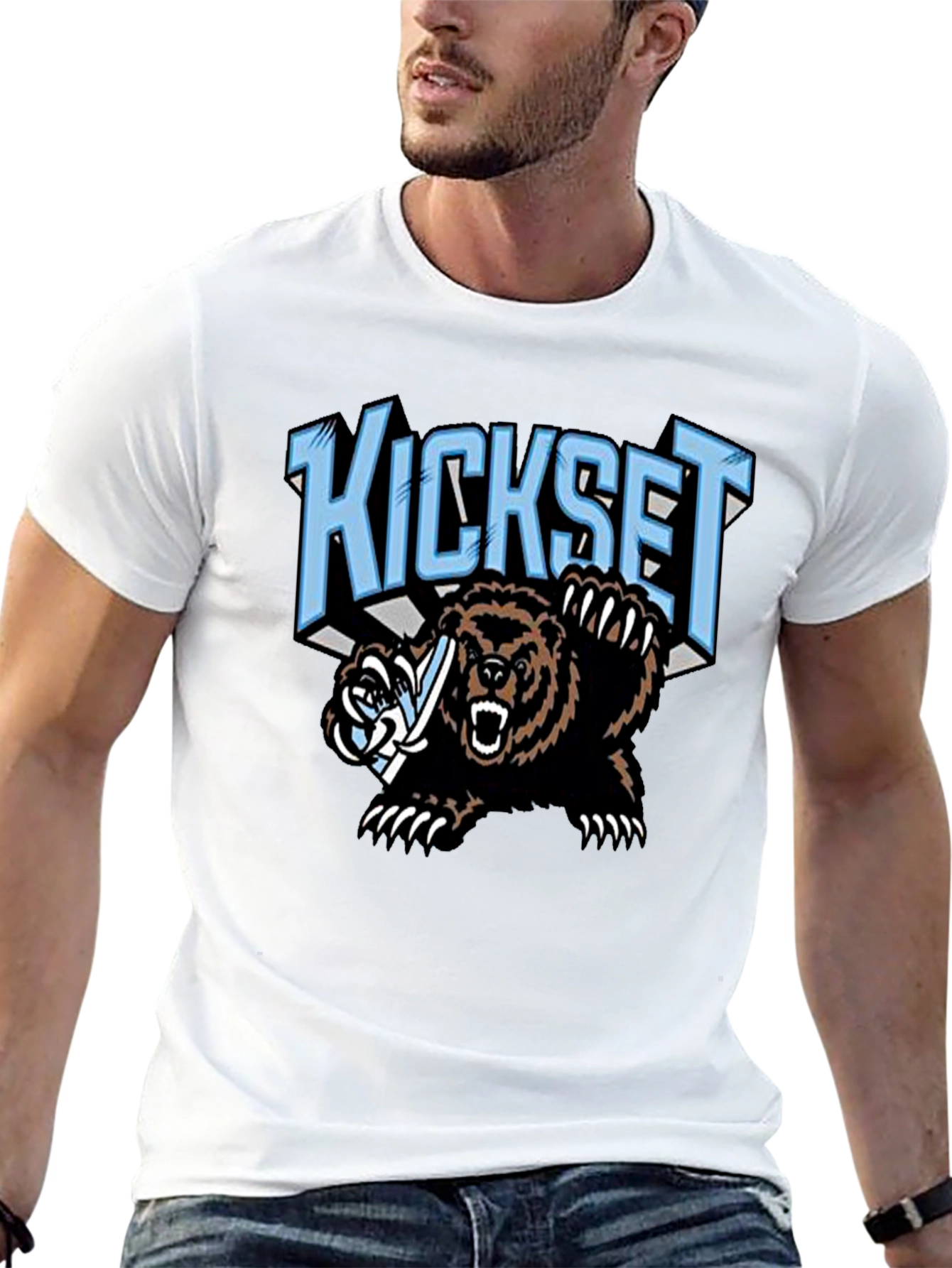 Kickset Bear Graphic Black T-Shirt