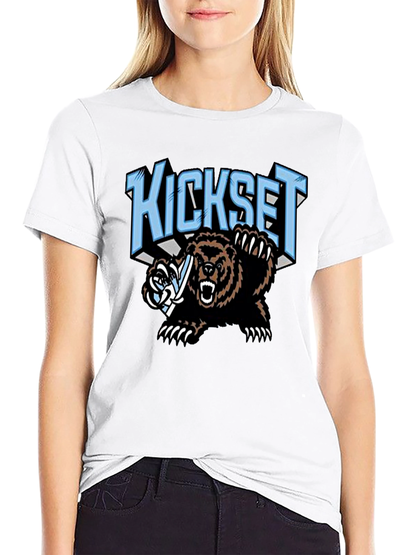 Kickset Bear Graphic Black T-Shirt