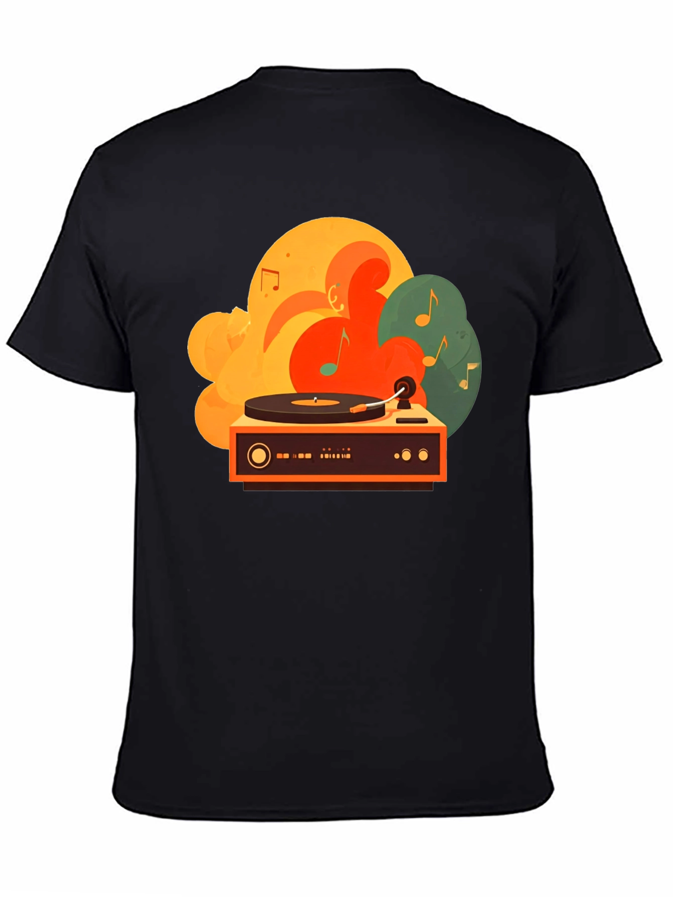 Retro Turntable Graphic Tee - Black