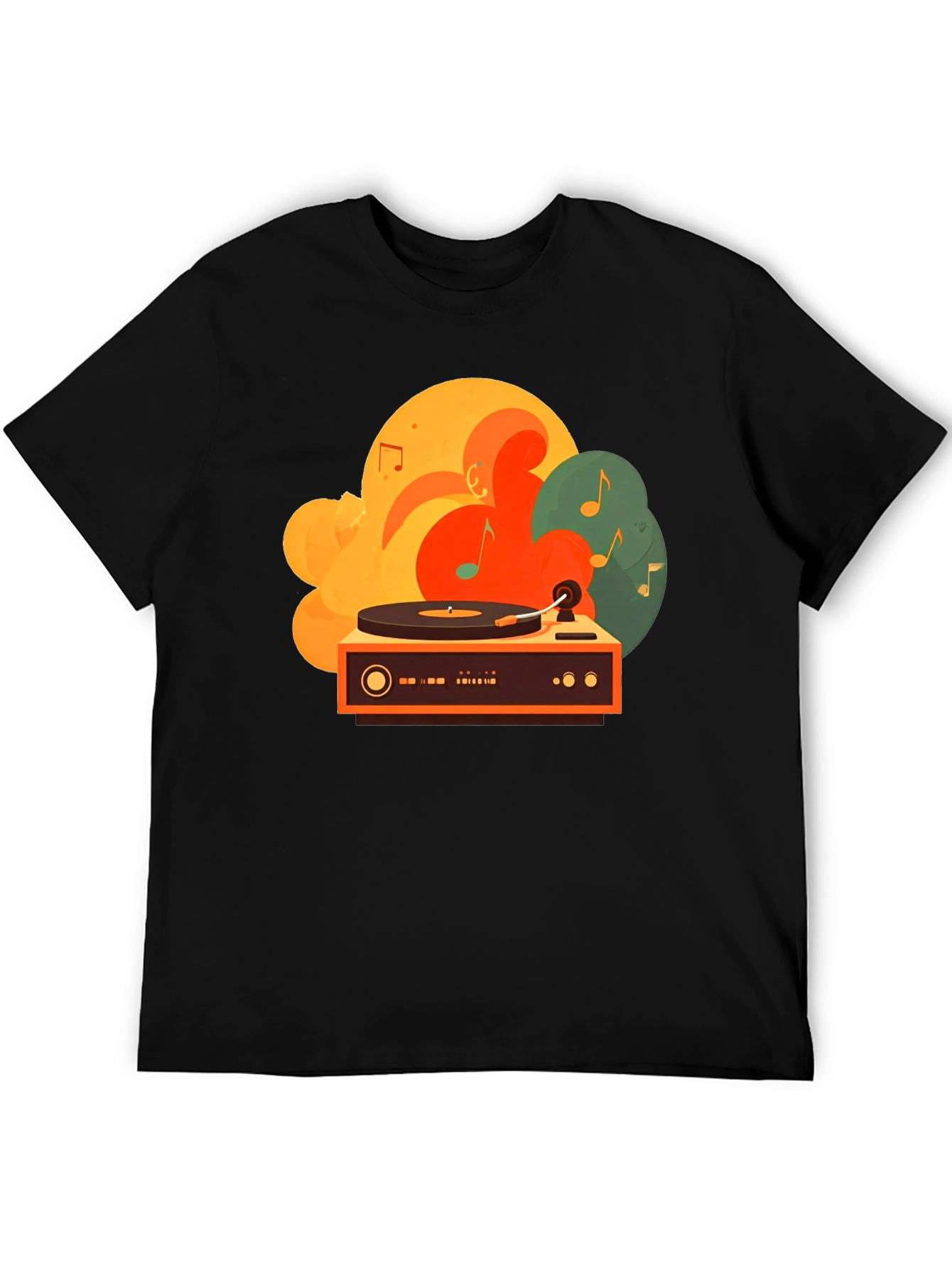 Retro Turntable Graphic Tee - Black