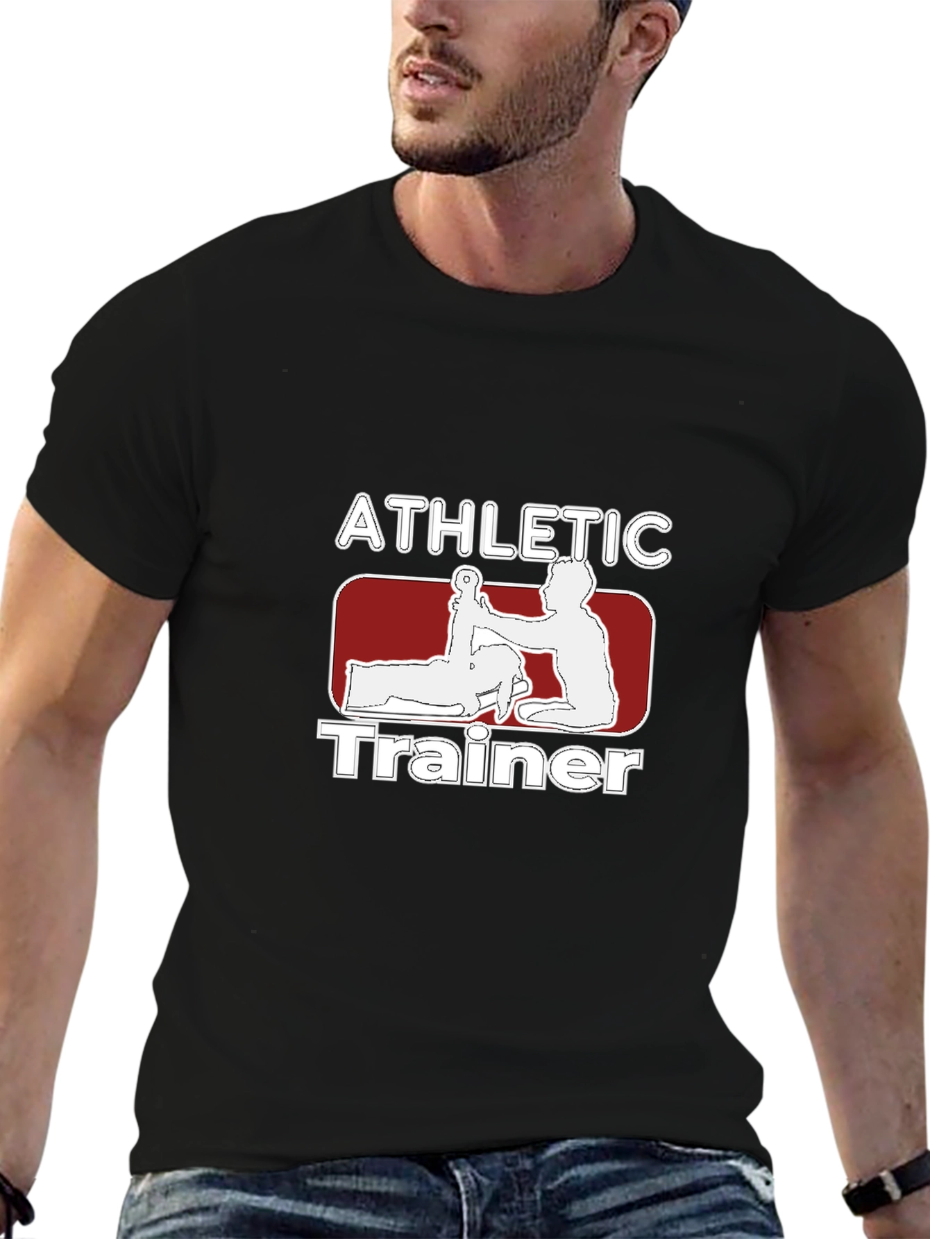 Athletic Trainer Graphic T-Shirt - Black