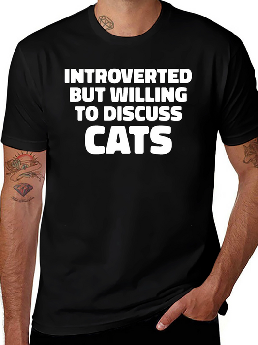 Introverted Cat Lover T-Shirt - Black