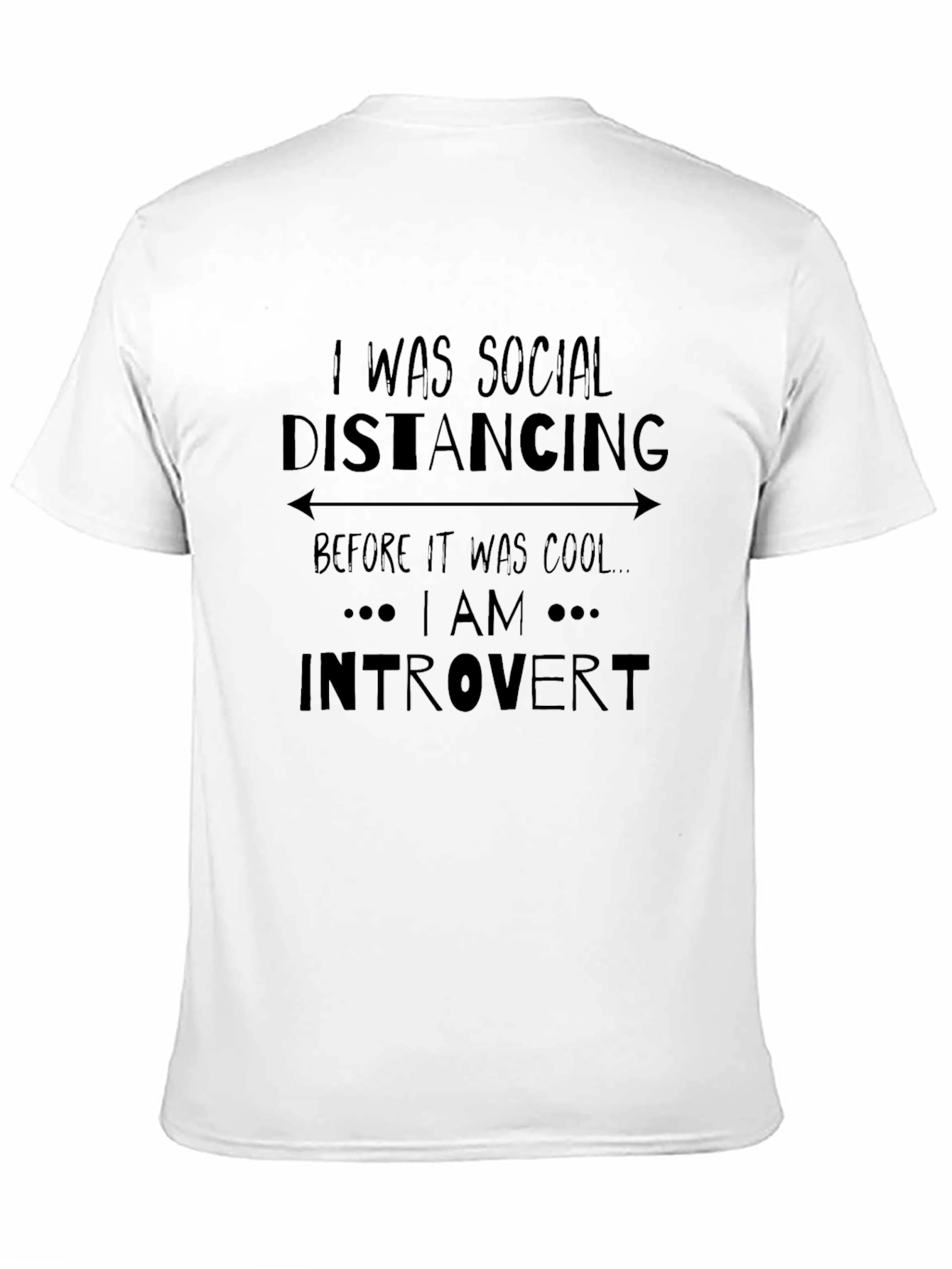 Introvert Social Distancing Graphic Tee - Black