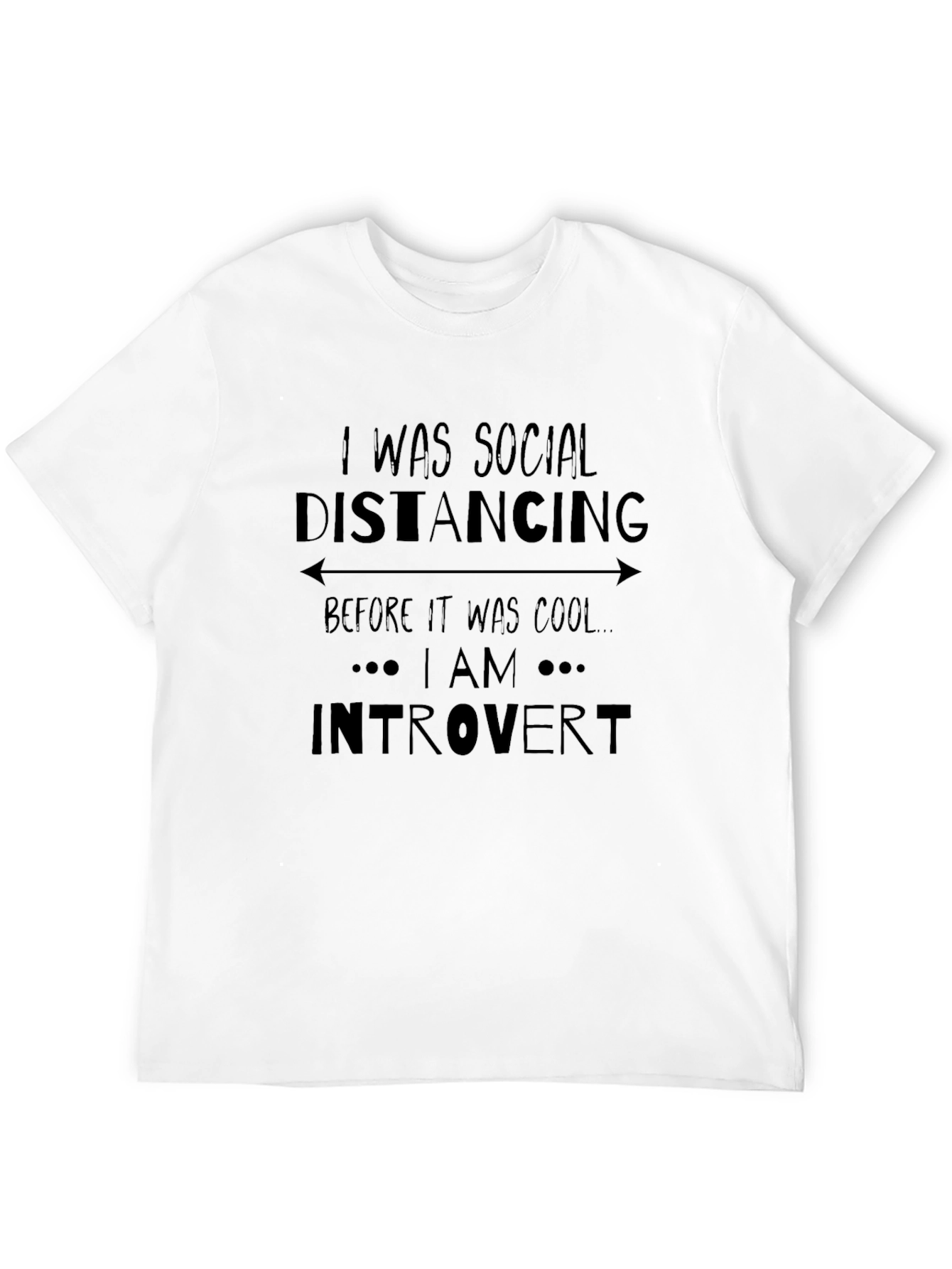 Introvert Social Distancing Graphic Tee - Black