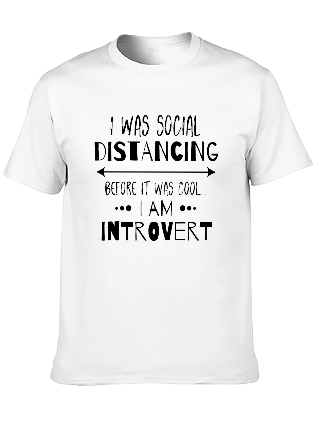 Introvert Social Distancing Graphic Tee - Black