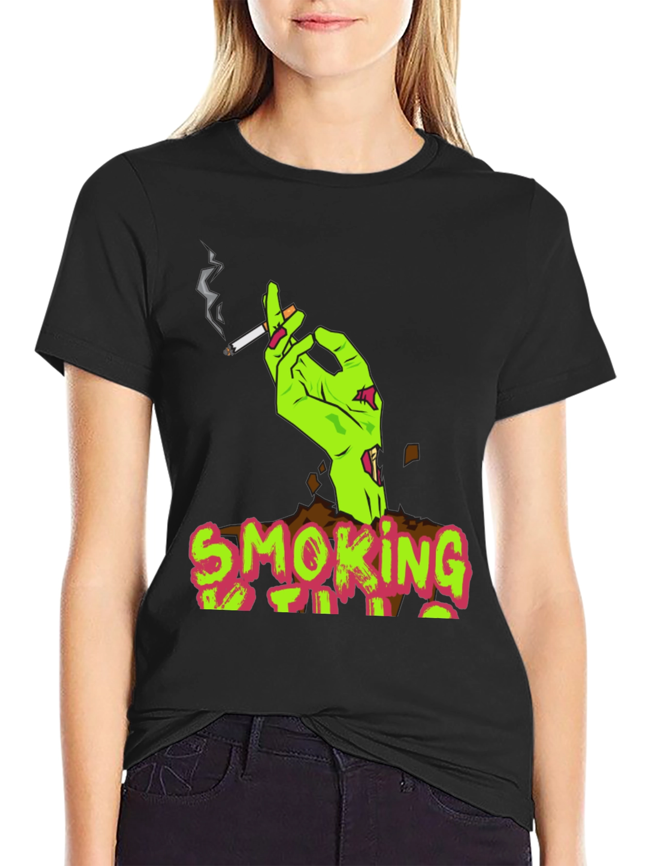 Smoking Zombie Graphic Tee - Unique Halloween Shirt
