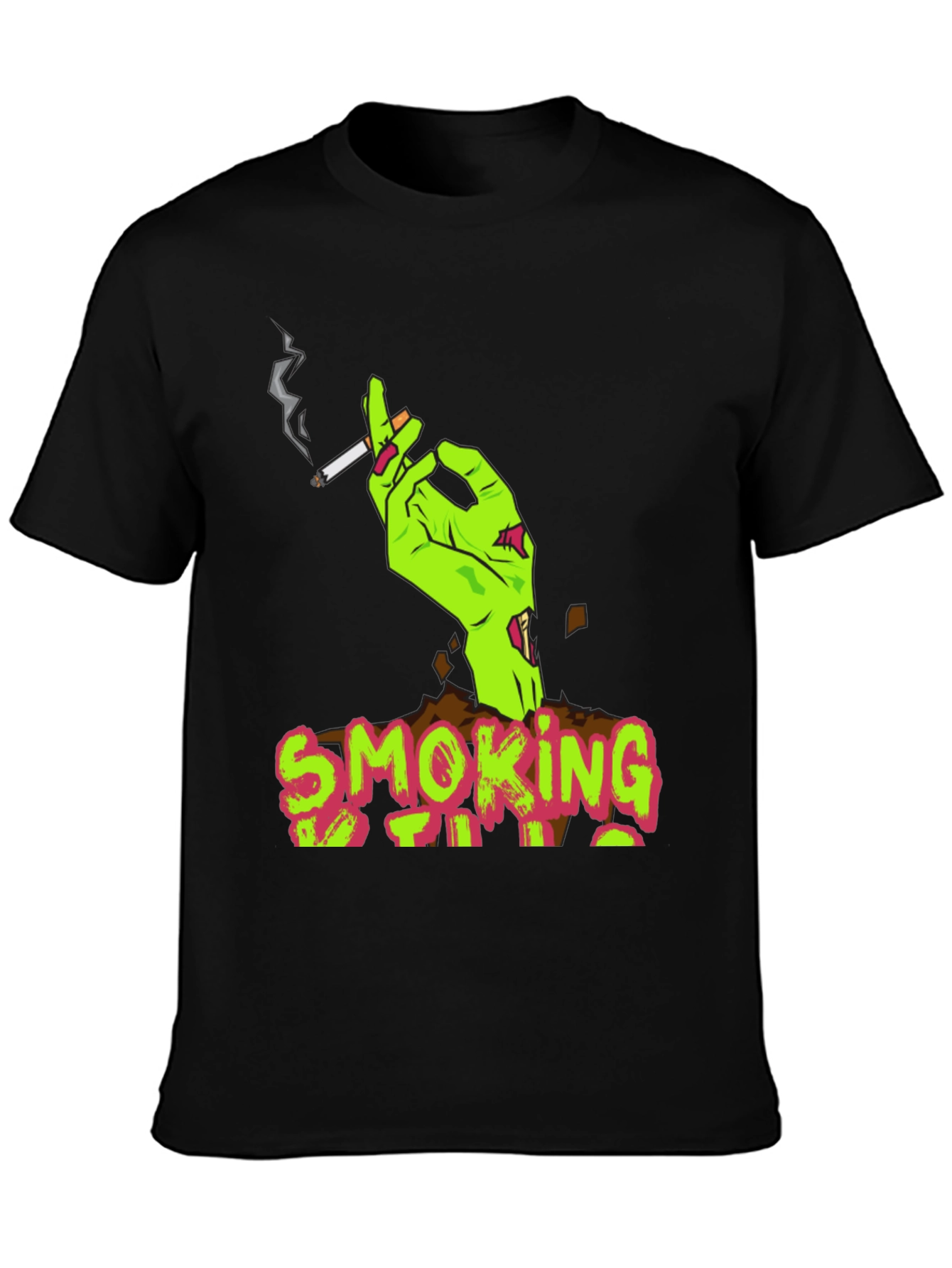 Smoking Zombie Graphic Tee - Unique Halloween Shirt