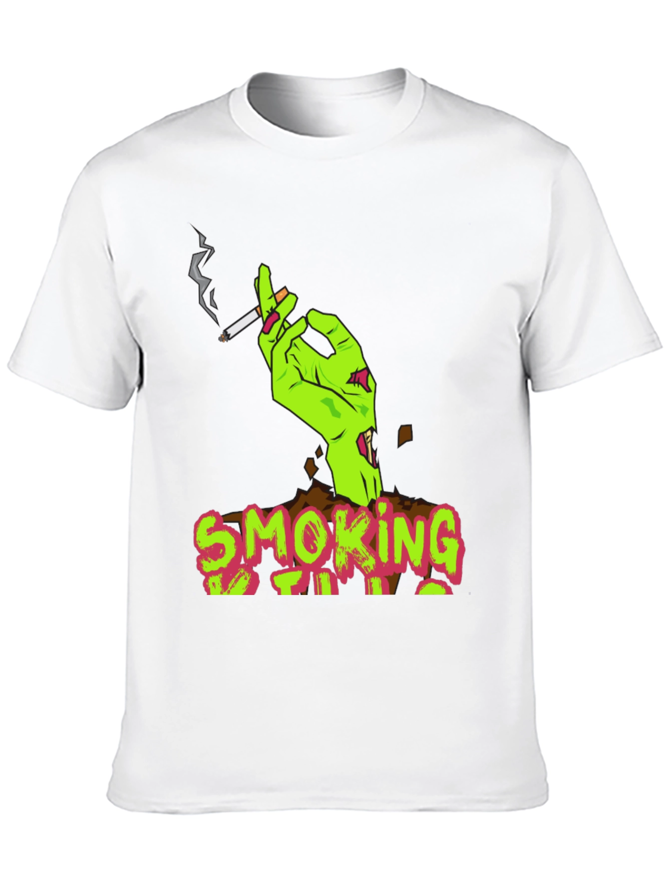 Smoking Zombie Graphic Tee - Unique Halloween Shirt