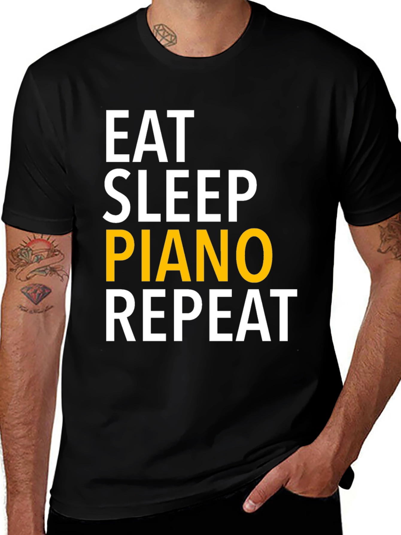 Eat Sleep Piano Repeat Graphic Tee