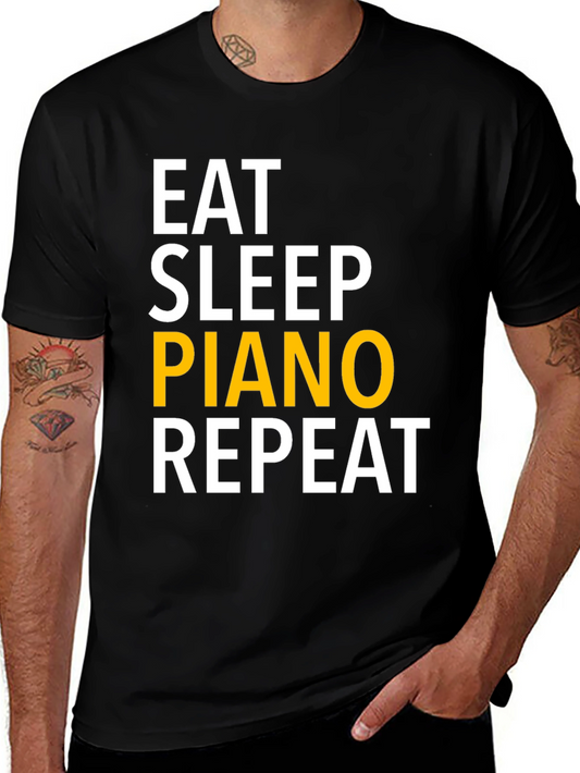 Eat Sleep Piano Repeat Graphic Tee